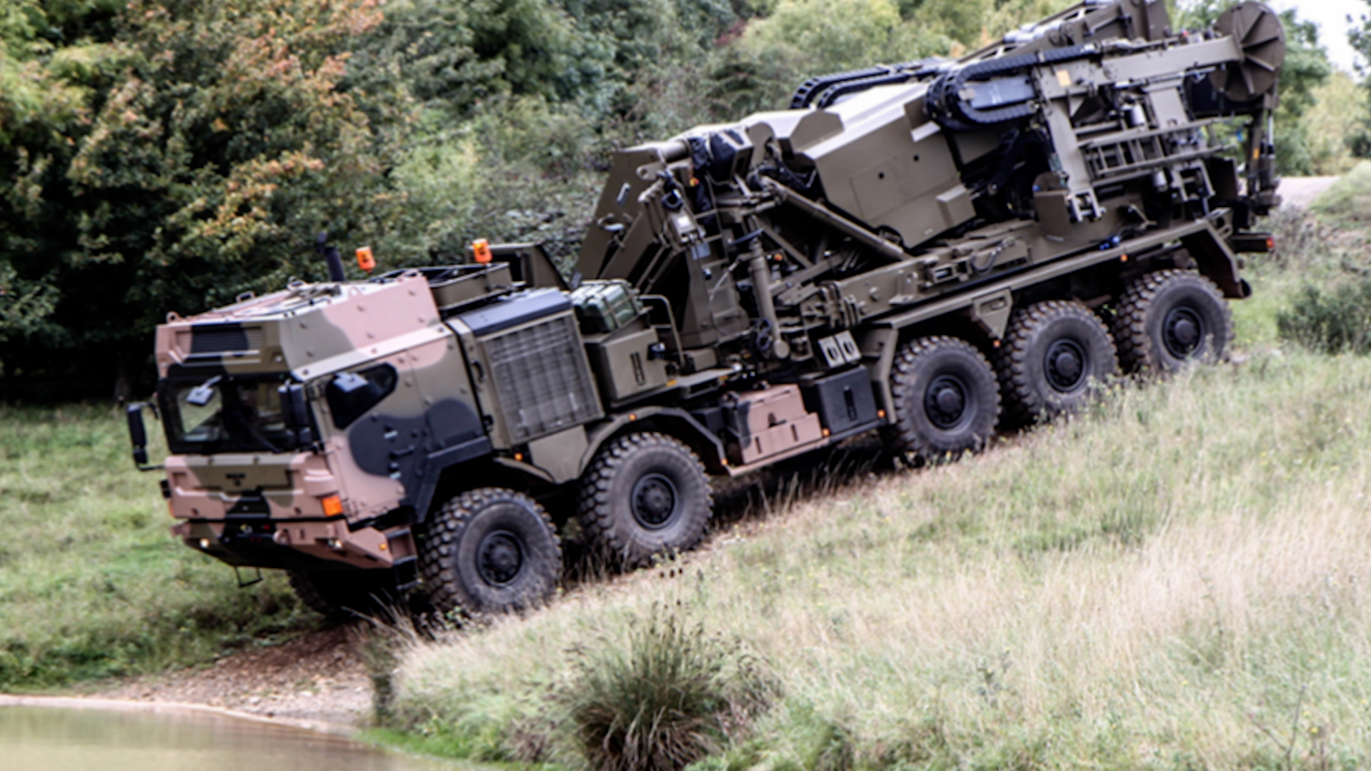 The bridge is carried to the area on board a Rheinmetall MAN HX2 tactical truck (Picture: MOD)