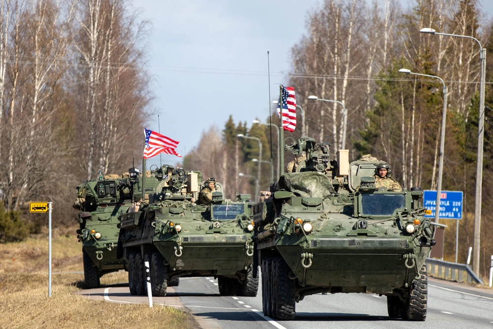 U.S. Army Capt. Denis Majewski leads troops to Niinisalo Training Area Finland