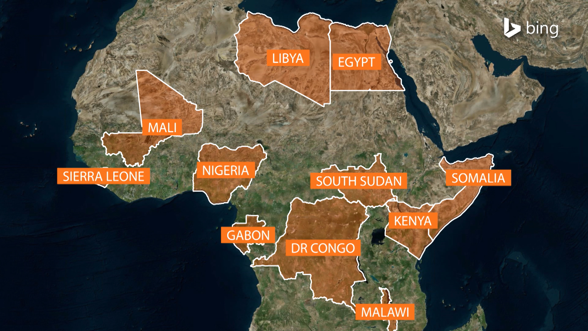 Africa deployments map