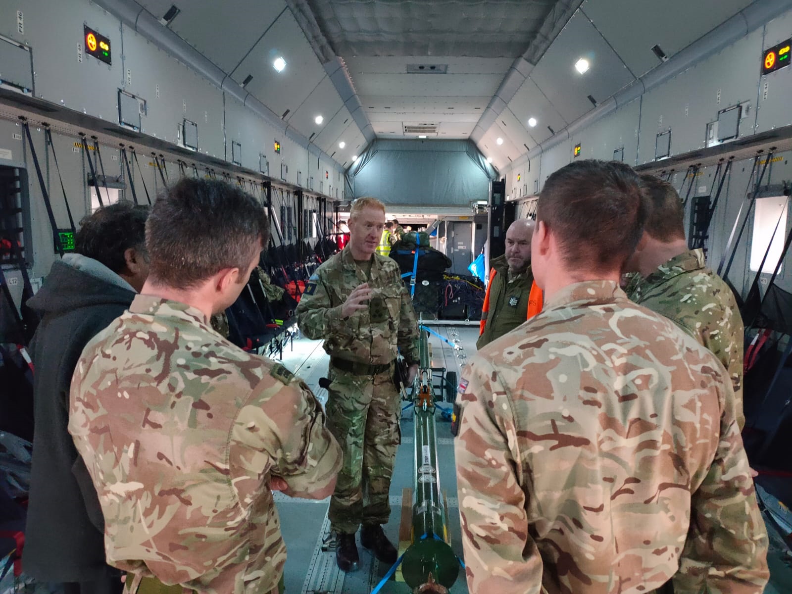 Trained personnel from the UK are aiding the search for signs of the missing military aircraft (Picture: MOD).