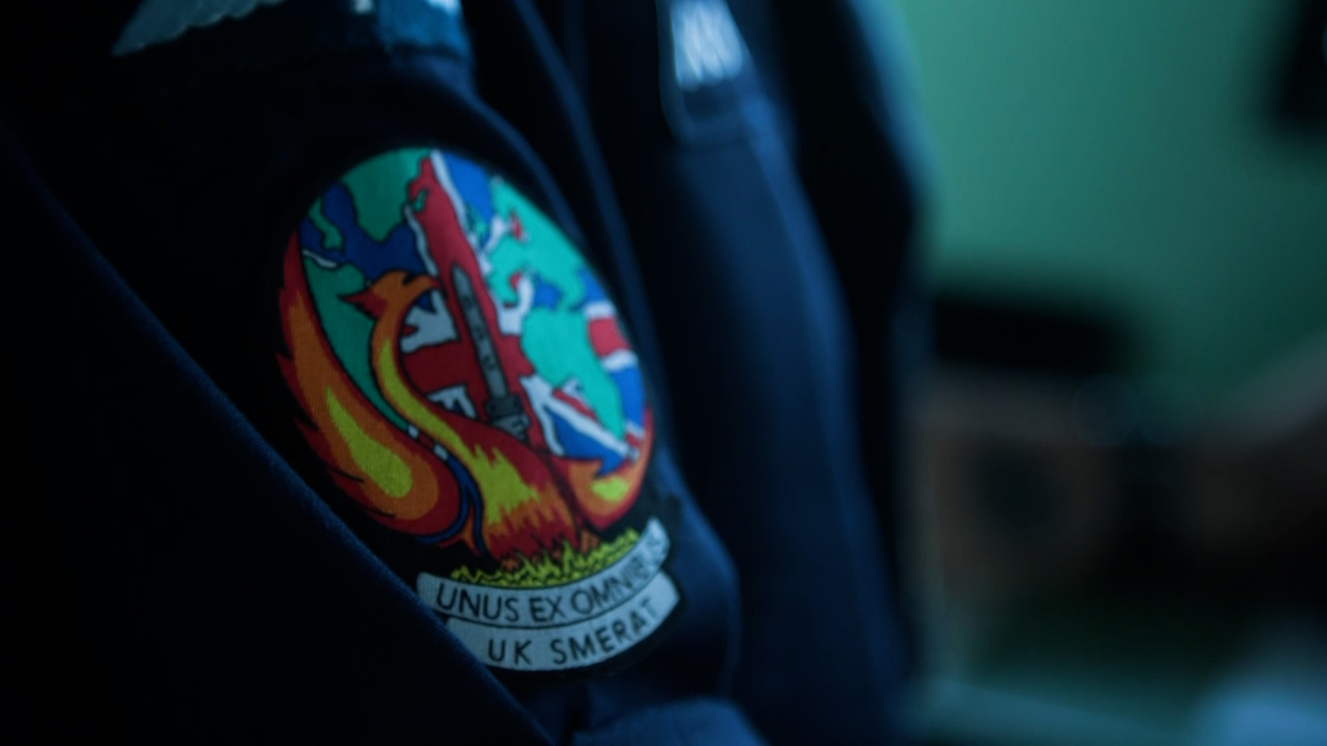 UK’s Distressed Sub Group badge union jack and fiery swan