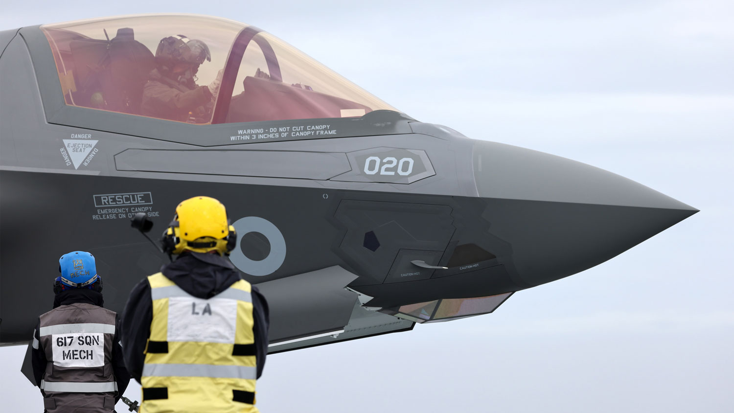 A UK F-35 Lightning prepares for take off in May 2021