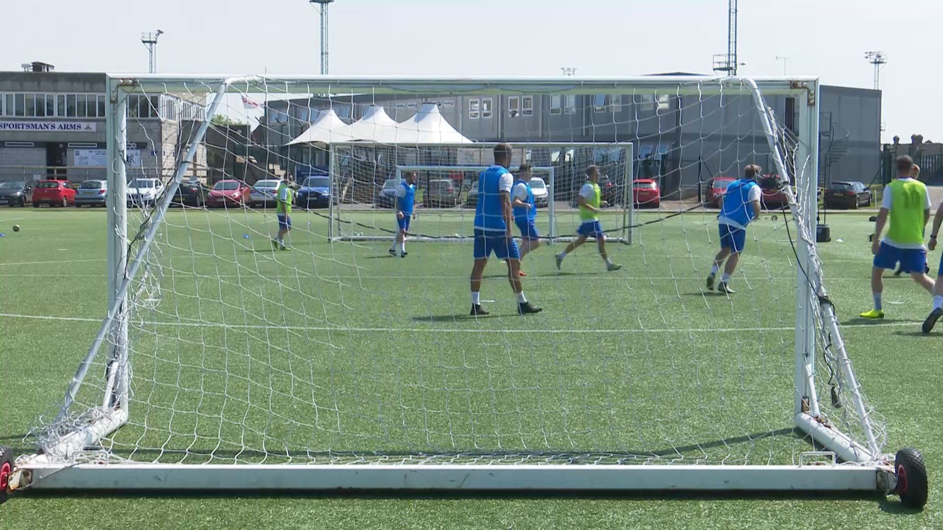 UKAF Football behind goal view.
