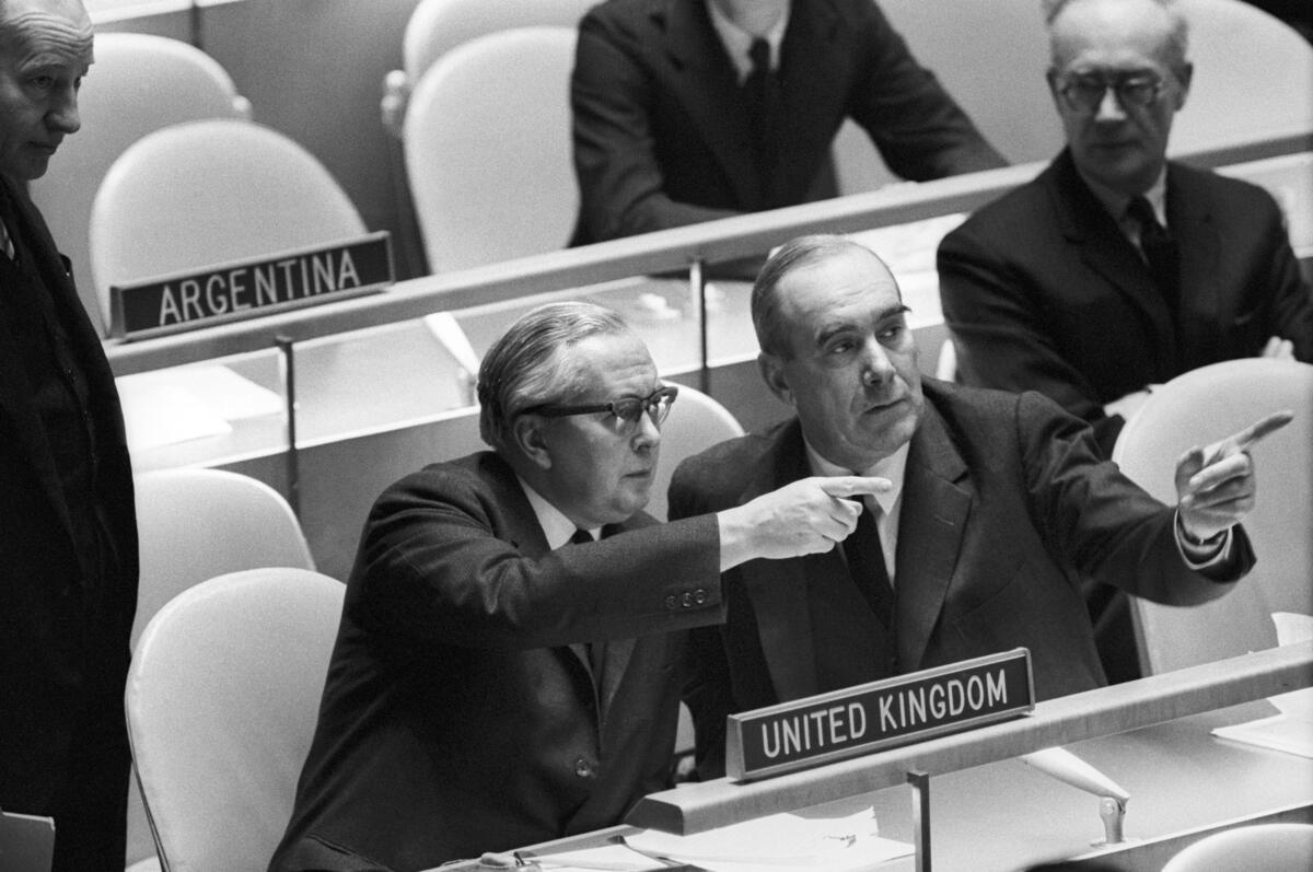 Harold Wilson at the United Nations in 1965. UN