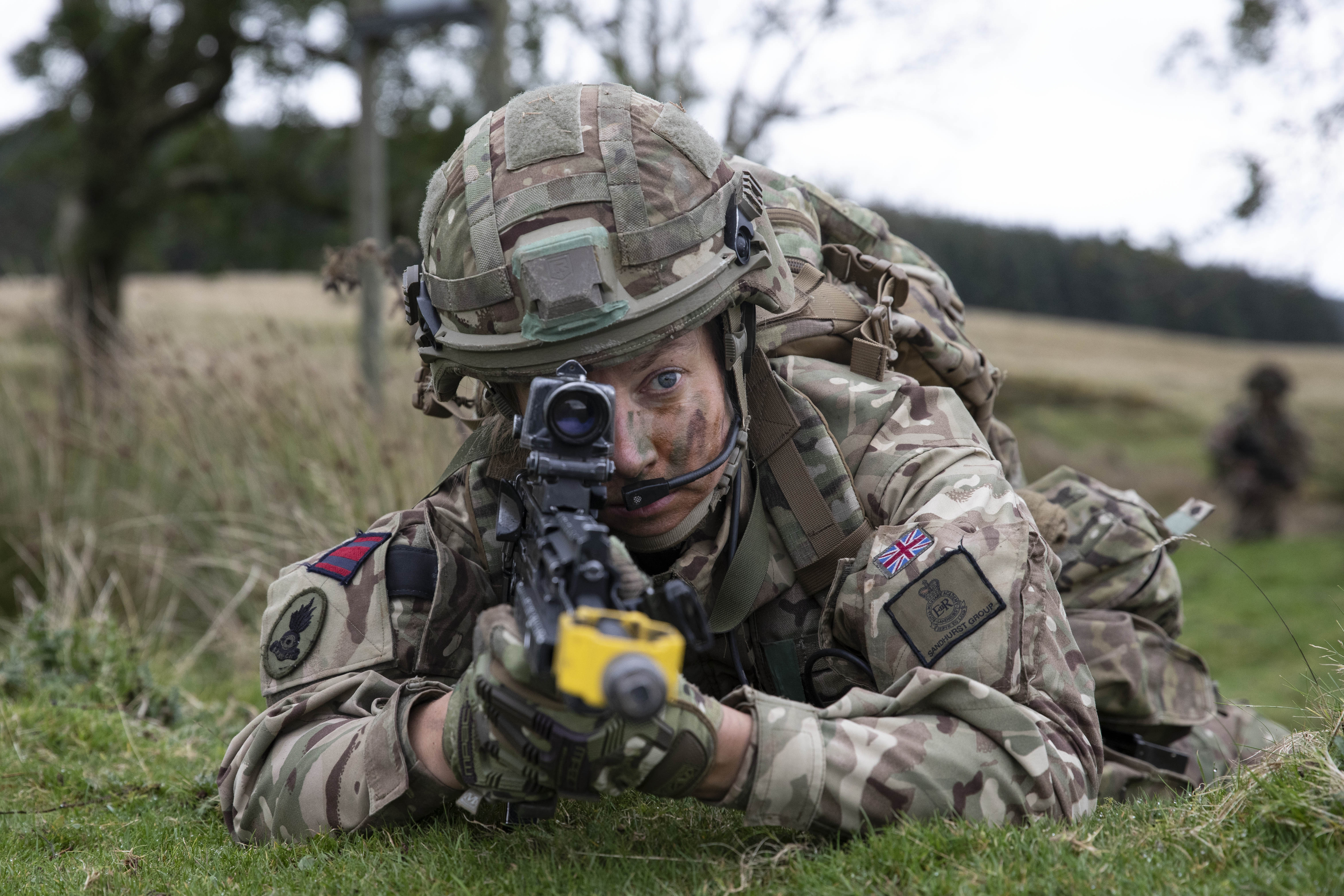 Captain Lara Small during Section Attack serial. Credit: Georgina Coupe, BFBS