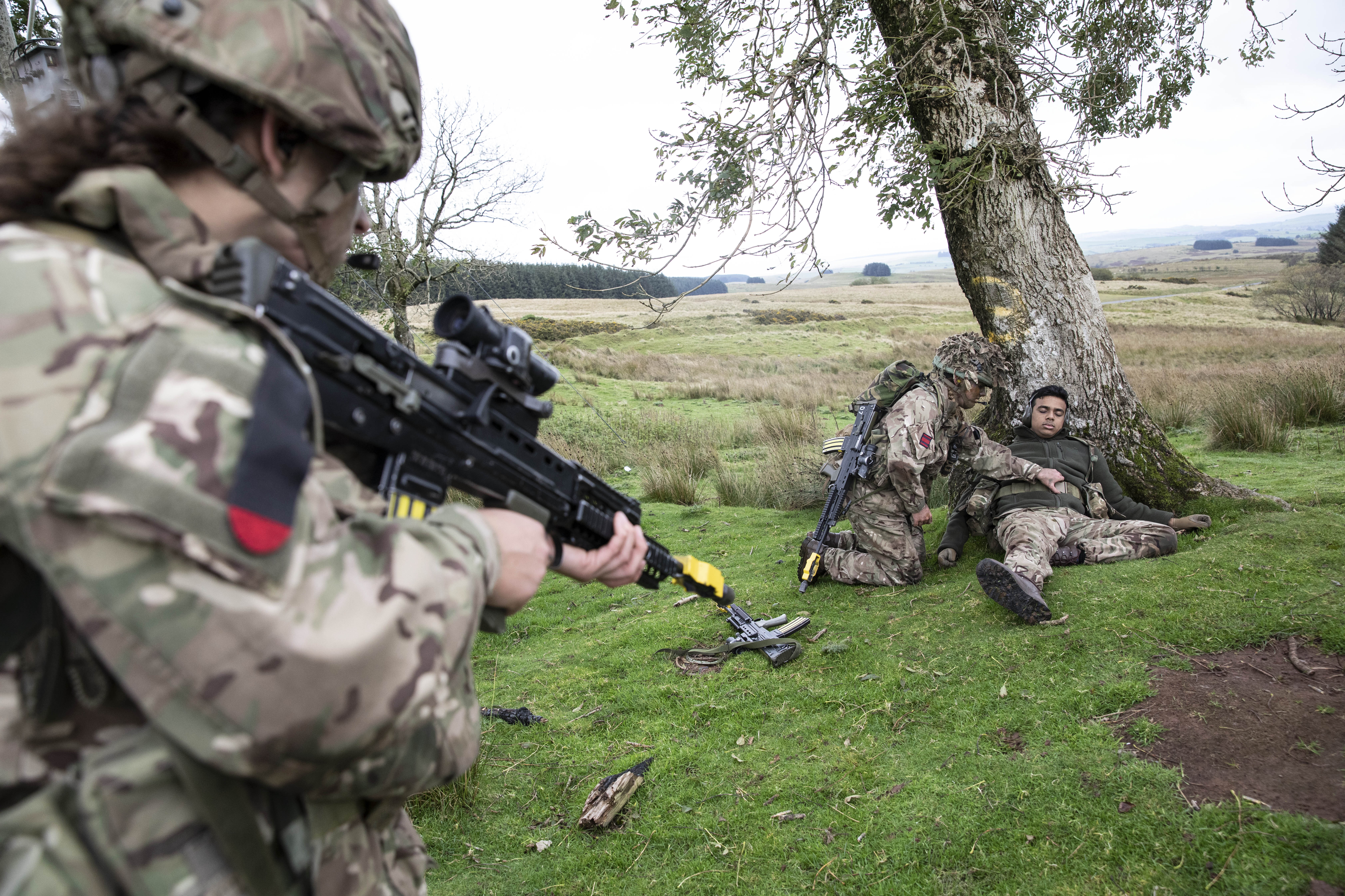 Members of the team search 'enemy' after a Section Attack serial. Credit: Georgina Coupe, BFBS.
