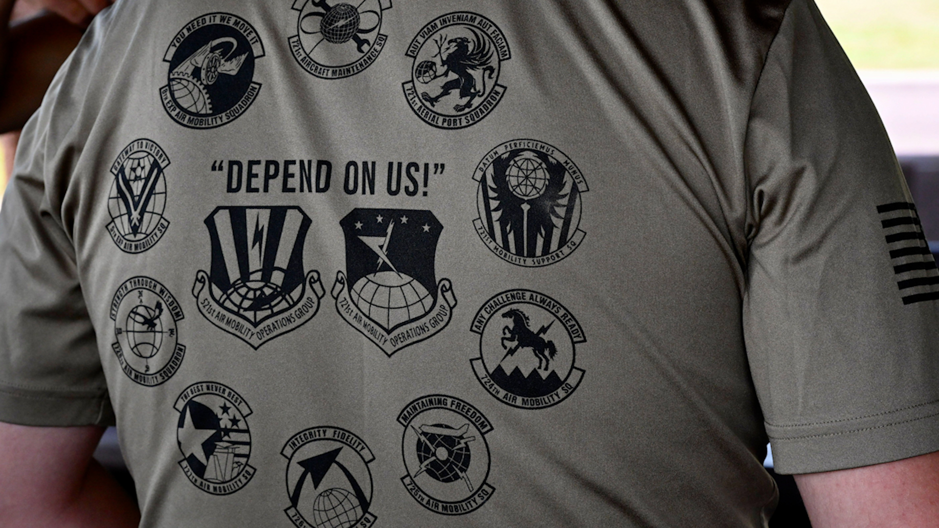 US Air Force 521st Air Mobility Operations Wing morale shirt Ramstein Air Base Germany 200522 Image ID 2M9W15 CREDIT Operation 2022 Alamy Stock Photo