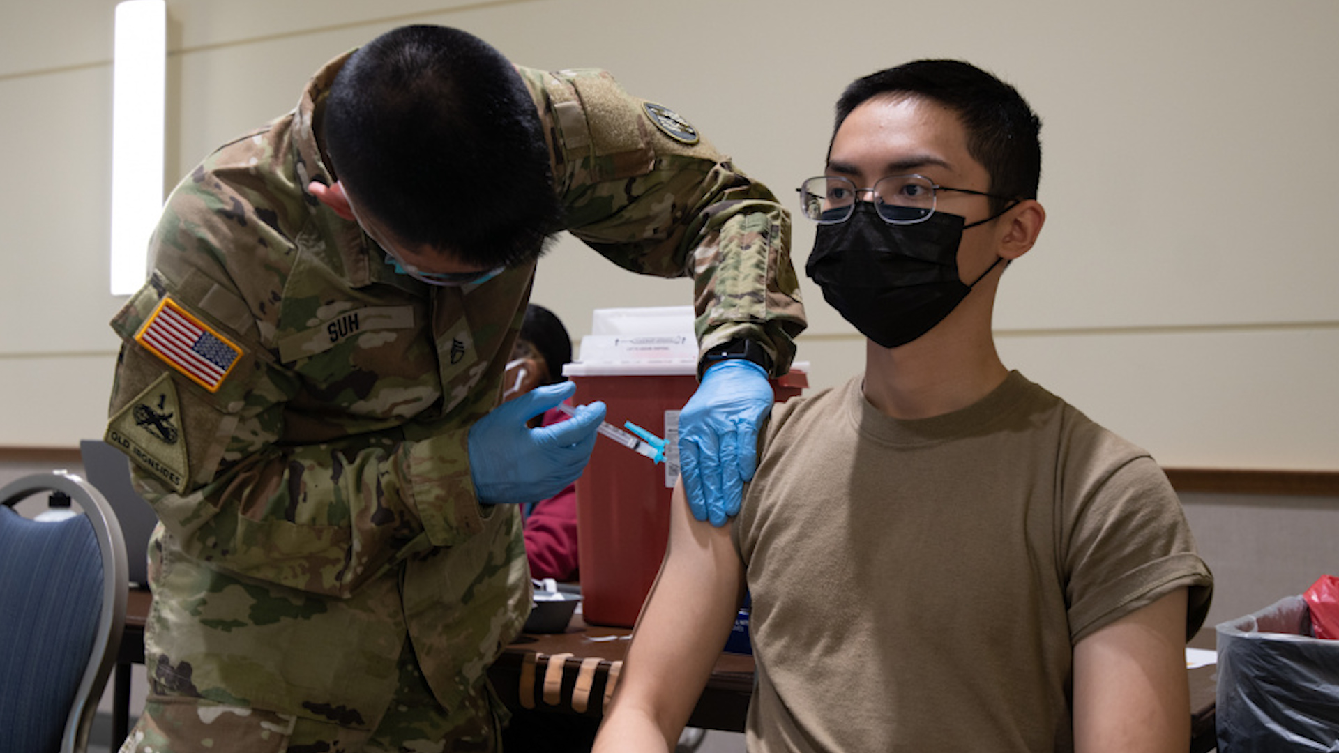 US Army cadet receives the COVID-19 vaccination at Bowie State University, at Bowie, Maryland 26042021 CREDIT US DEPT OF DEFENSE