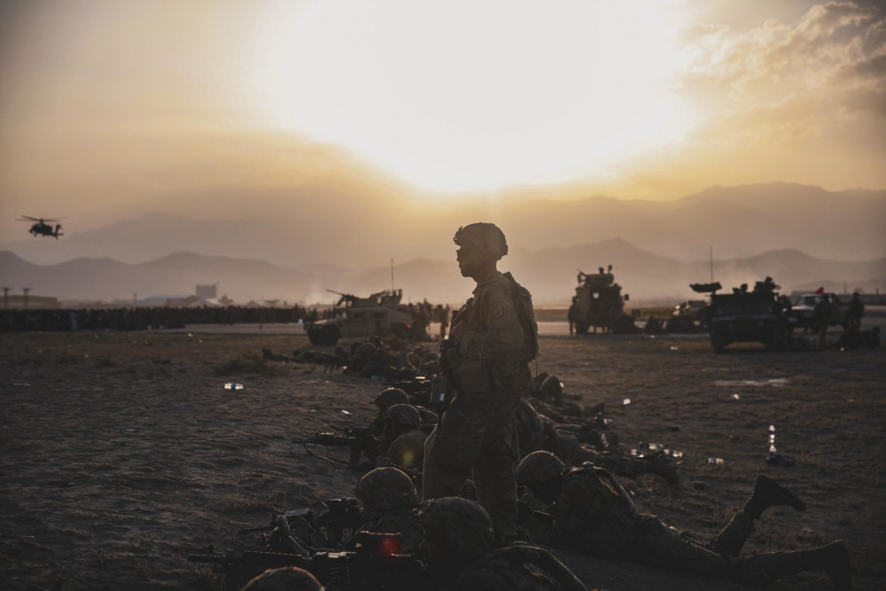 US Army soldiers at Hamid Karzai International Airport, Kabul, Afghanistan