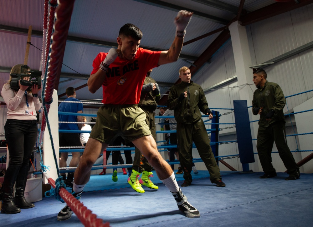 US Marine Corps boxer prepares for bout against Royal Marines