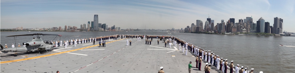 US Marines and sailors aboard USS Iwo Jima in 2011