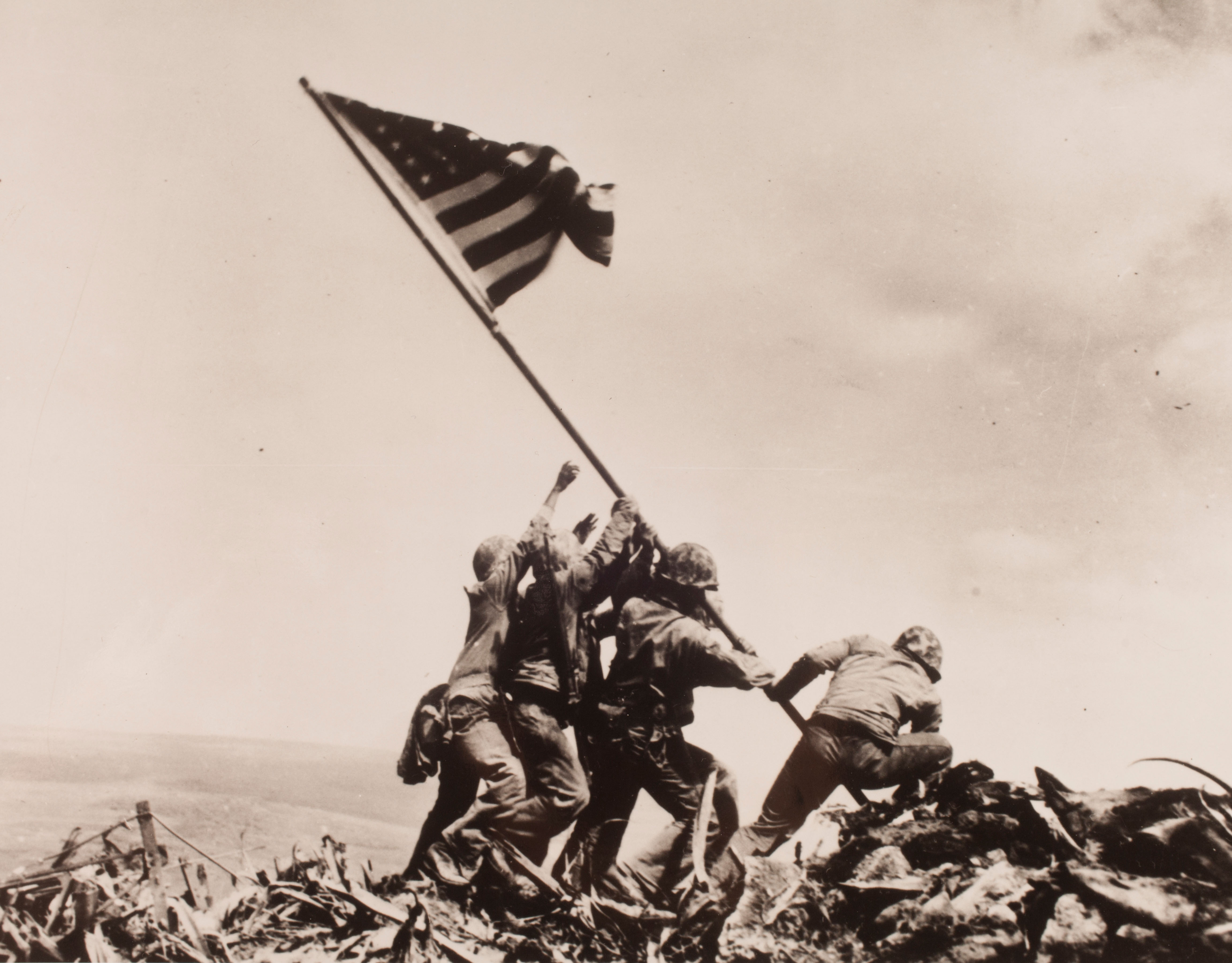 US Marines raising the flag at Iwo Jima