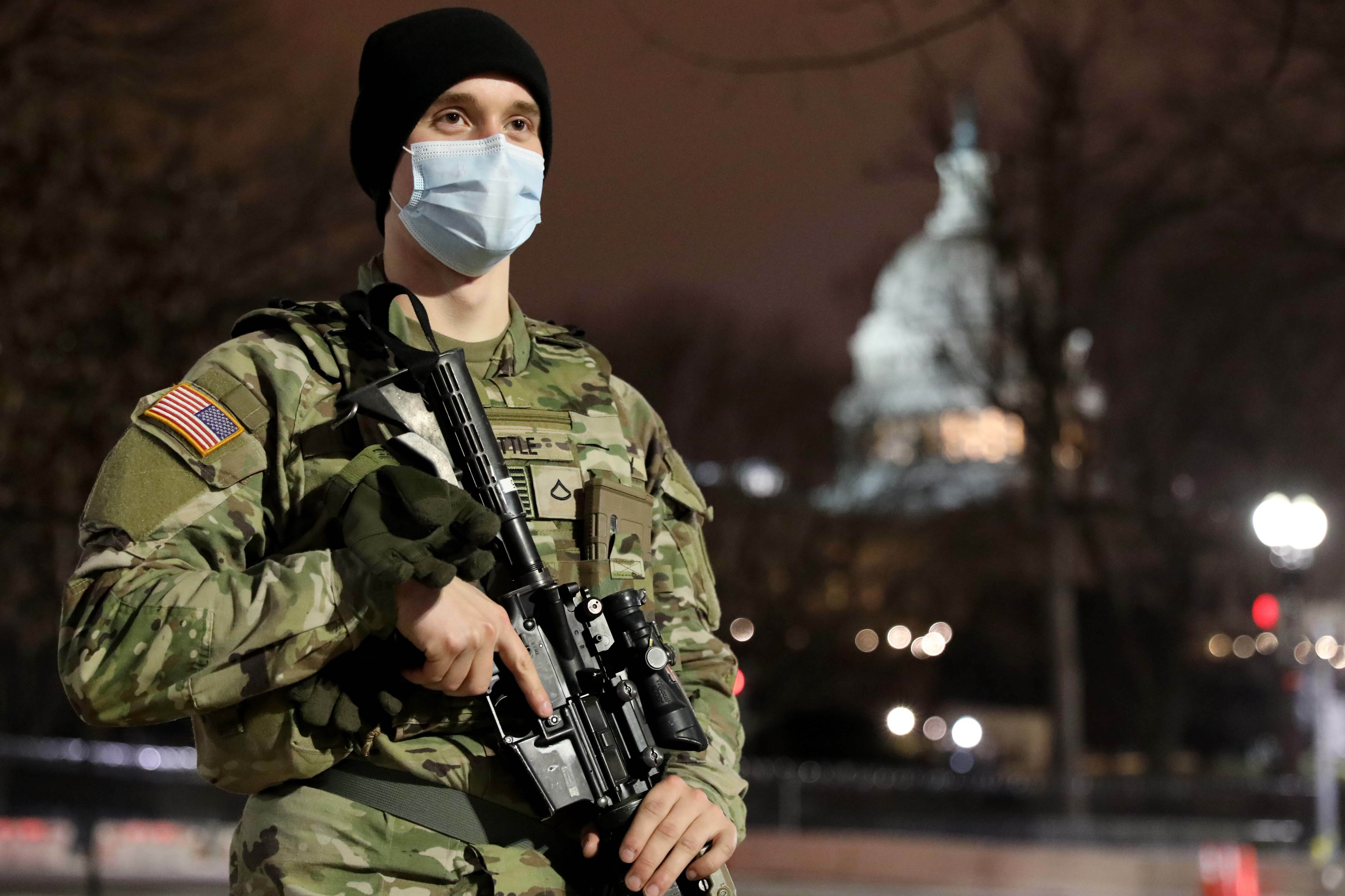 US National Guard infantryman with Charlie Company, stands guard in front of The Capitol in Washington 13022021 CREDIT US DEPARTMENT OF DEFENSE.jpg
