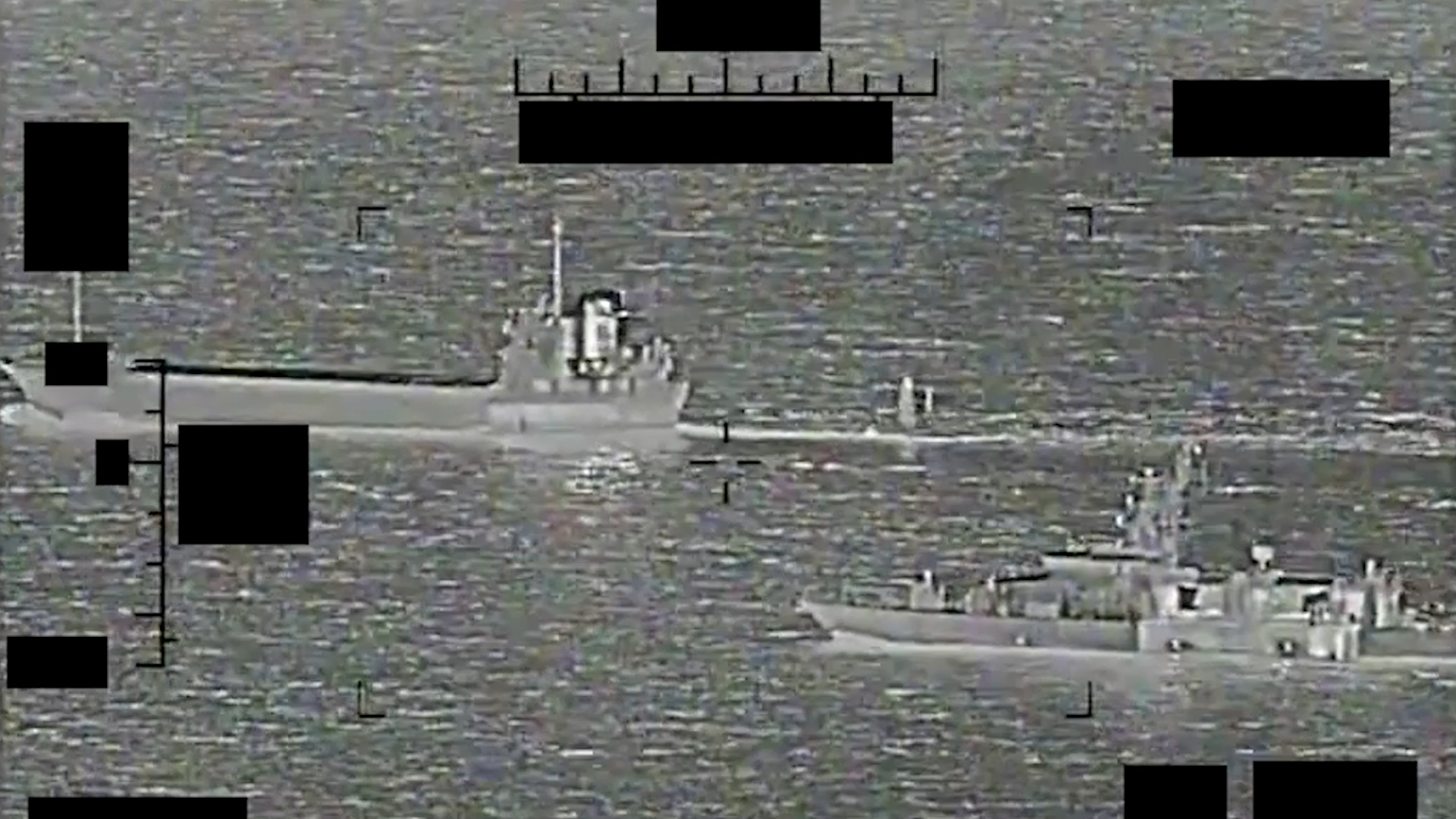 US Navy patrol coastal ship USS Thunderbolt (right) approaches in response to Iran 30082022 CREDIT US Dept of Defense