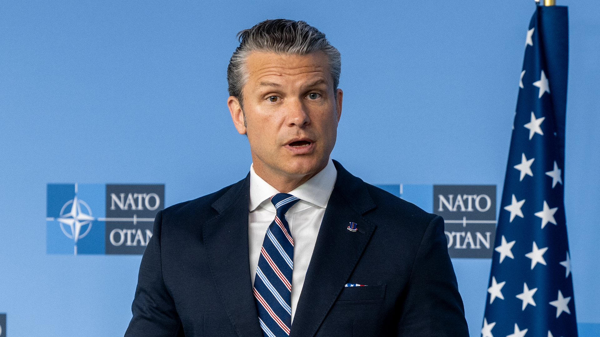 US Secretary of War Pete Hegseth was at a meeting of Nato ministers in June (Picture: Nato)