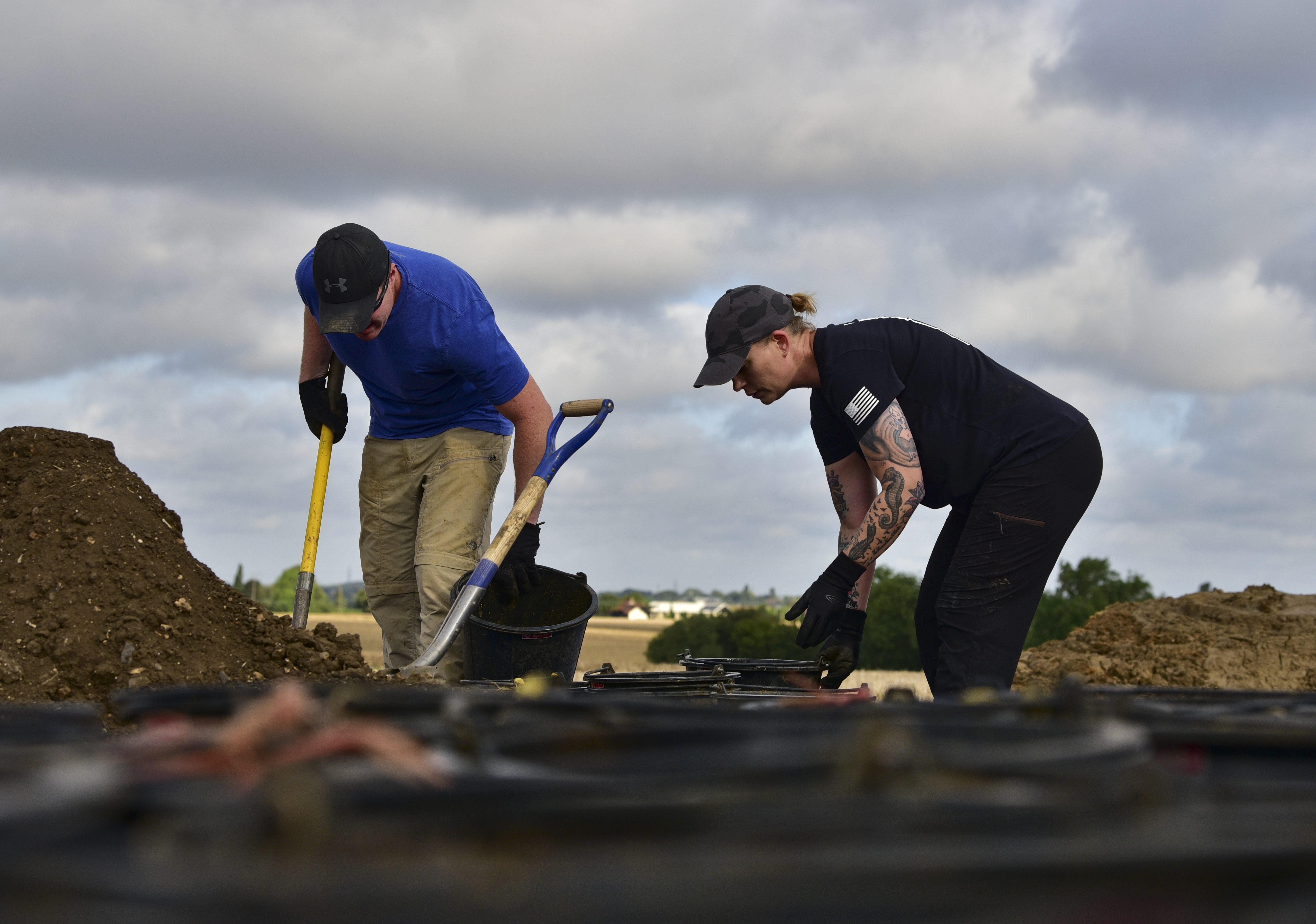23 members of the US military dug up a farmer's field in Essex to search for the remains (Picture: US Department of Defense).