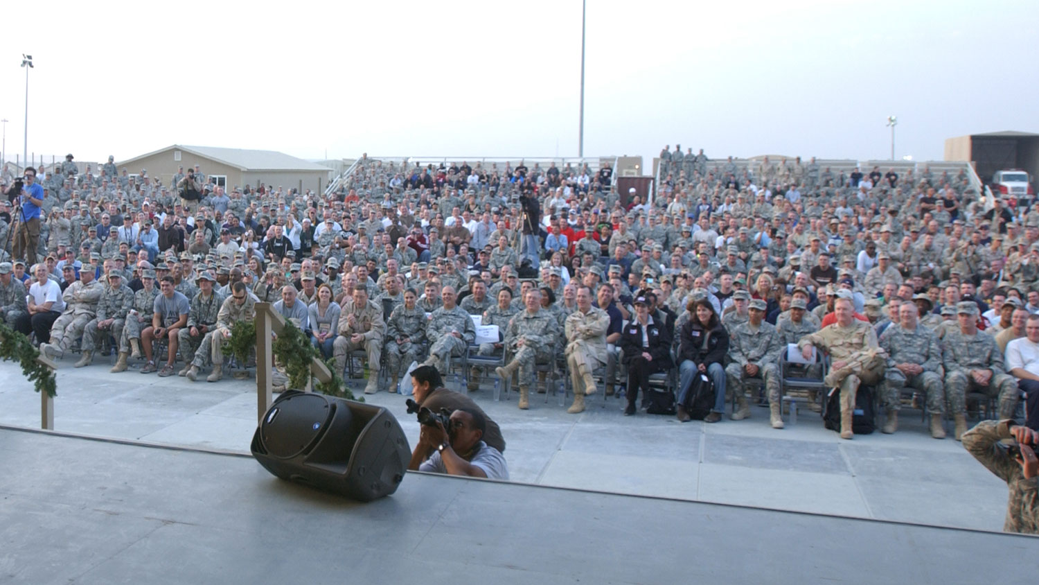 US troops enjoy the Holiday Troop Visit at Camp Arifjan, Kuwait in December 2007 DVIDS Image ID 69383 CREDIT Department of Defense.jpg