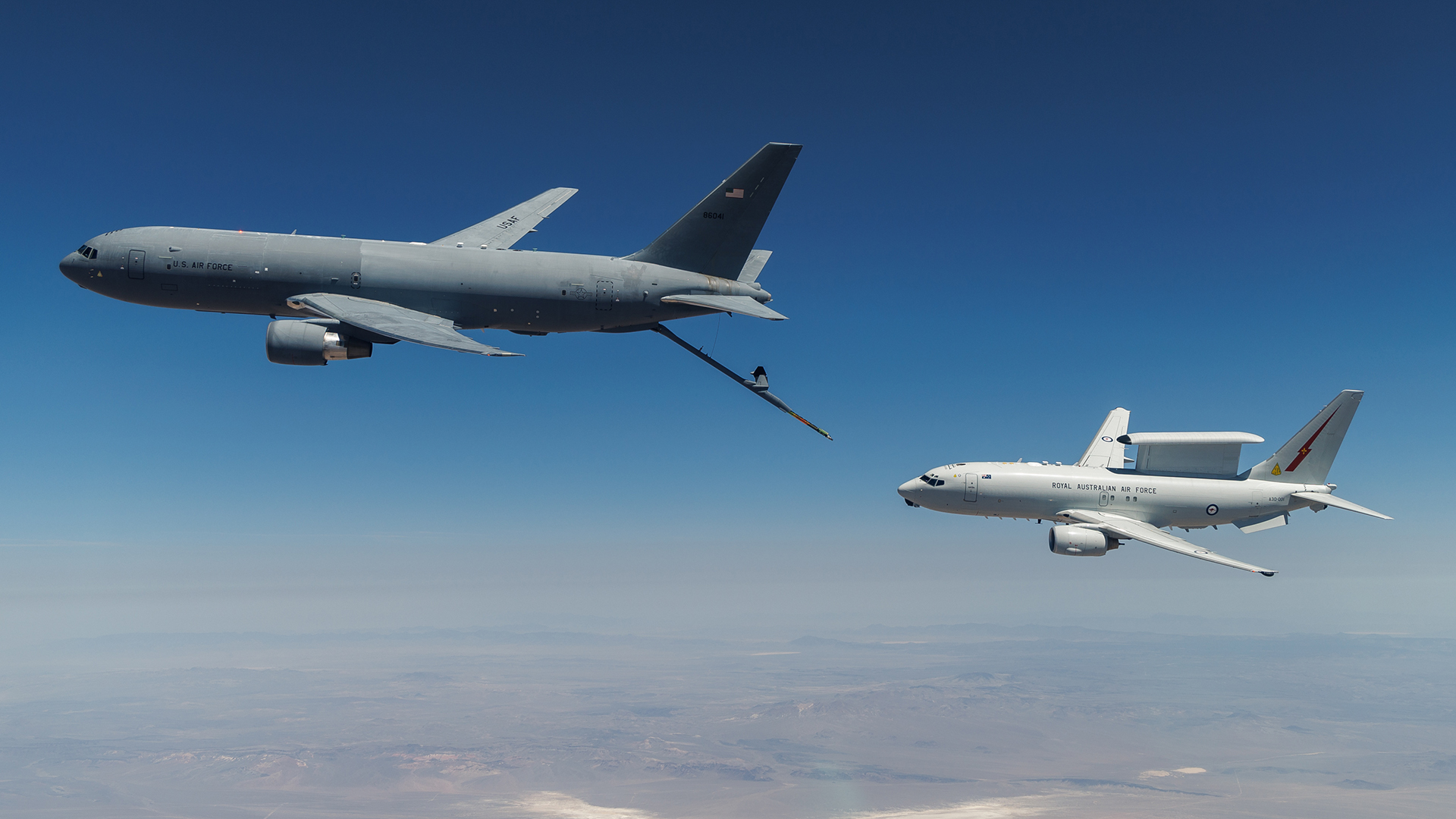 The USAF KC-46 Pegasus had never interfaced with an E-7A Wedgetail before