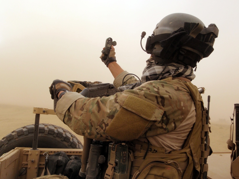 An Air Force Special Operations Weatherman checking wind readings in Afghanistan (Picture: US Department of Defense).