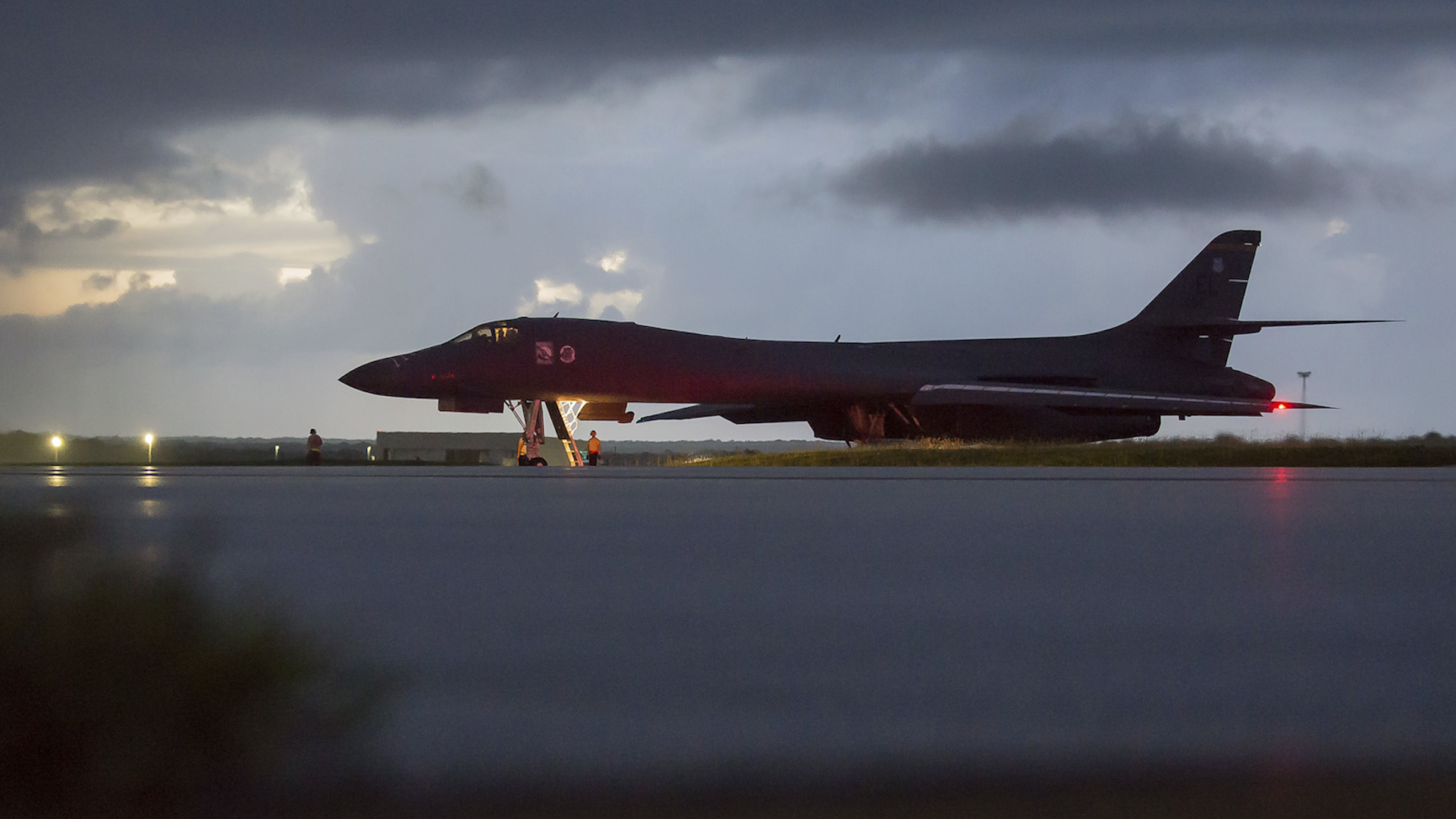 USAF bomber prepares to take off from Guam (Picture: PA images).