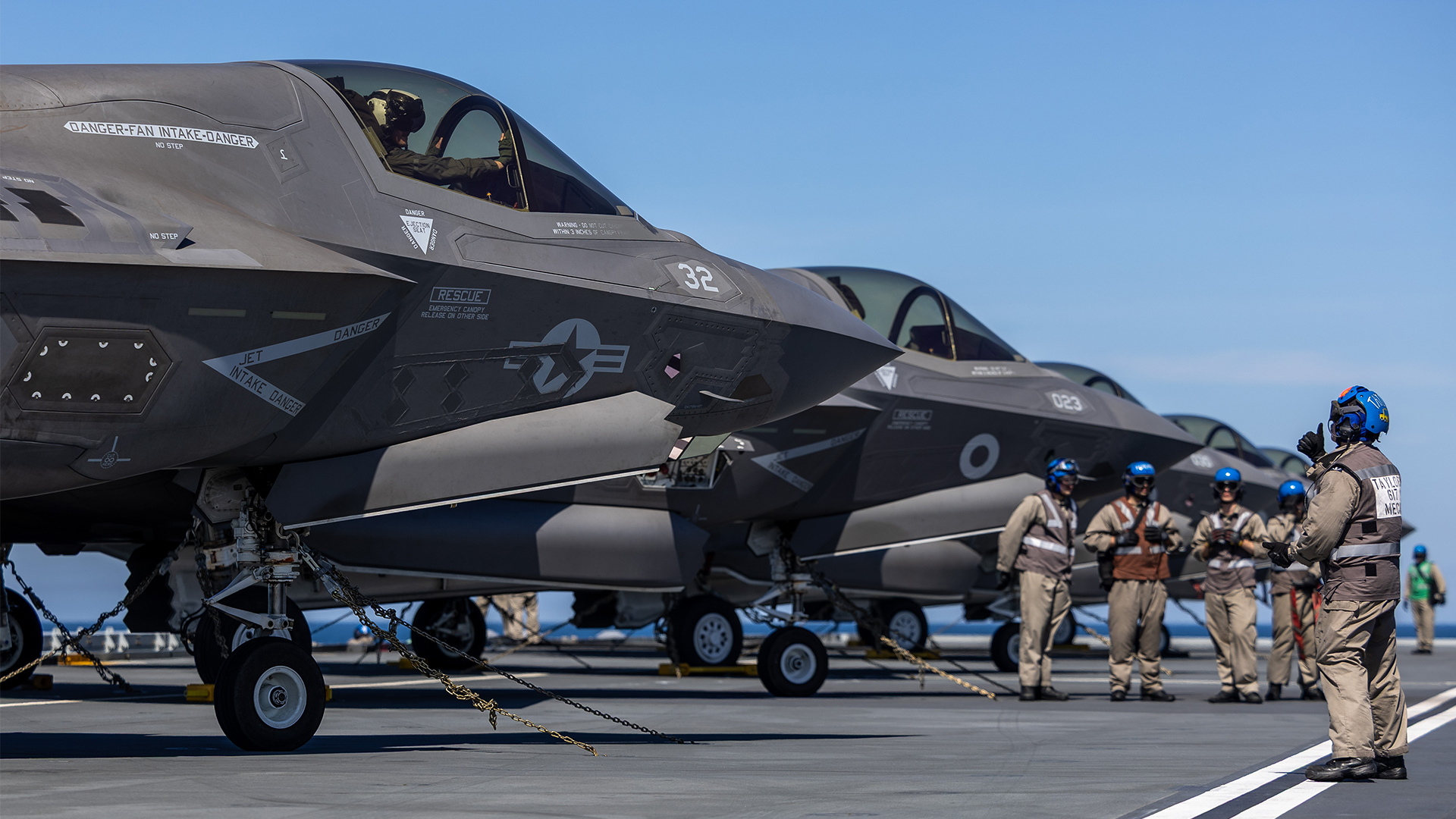 While the US Navy operates the F-35C, the Marine Corps flies the B - just like the RAF and Royal Navy (Picture: MOD) 