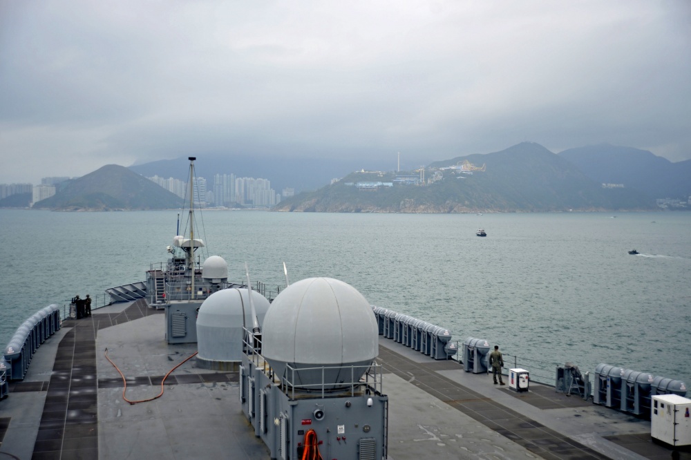 US Navy Ship USS Blue Ridge arriving in Hong Kong in April this year (Picture: US Department of Defense).