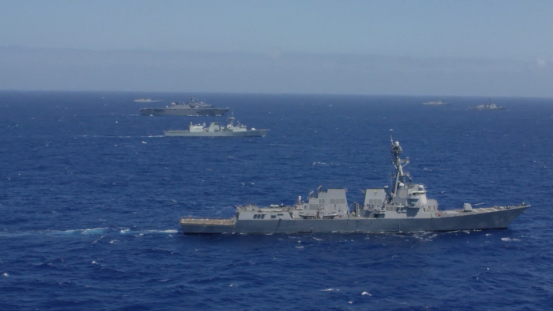 USS William P. Lawrence taking part in an exercise in the Pacific (Picture: US Department of Defense).