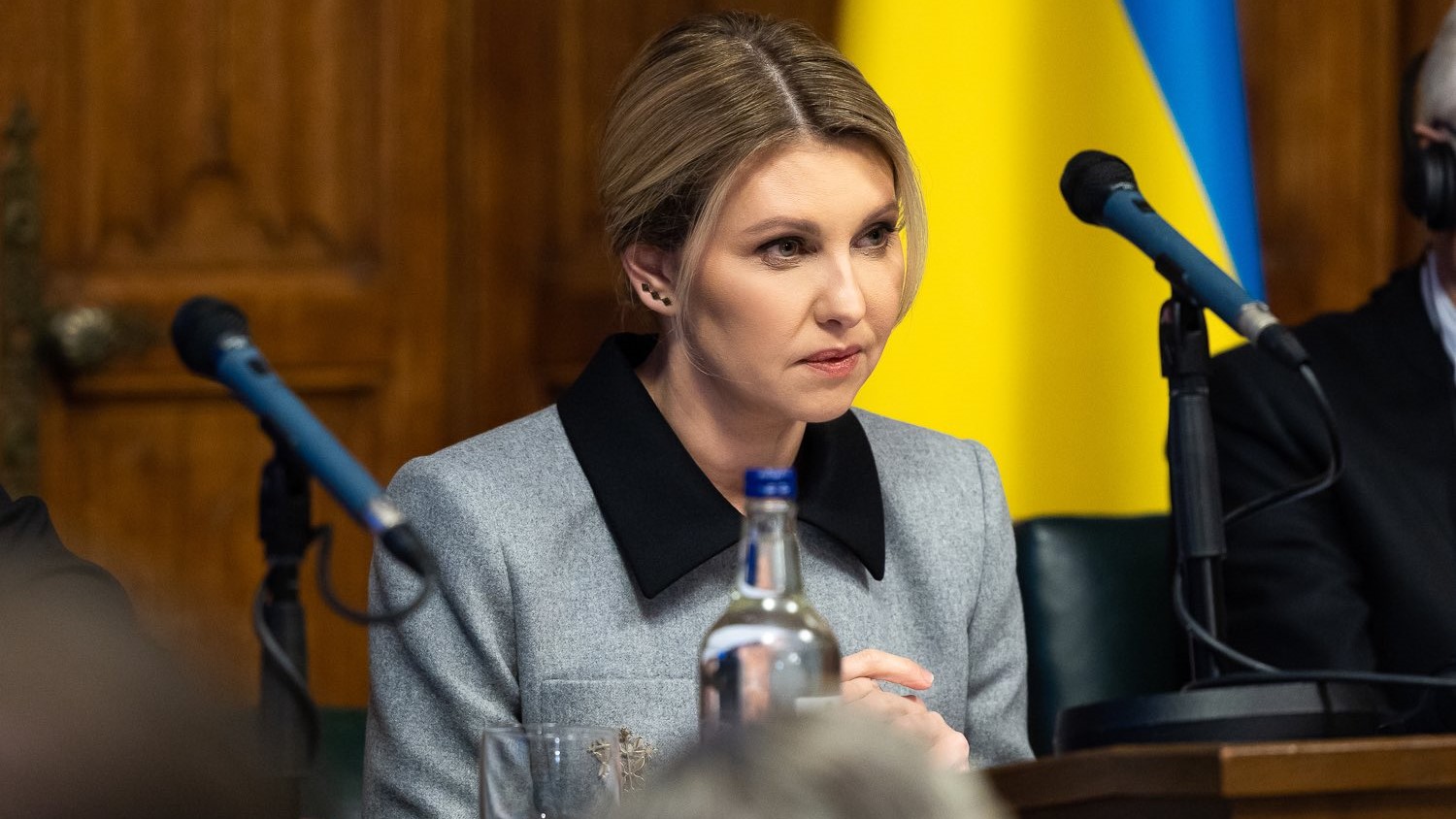 Ukraine's First Lady Olena Zelenska during address to UK parliament (Picture: ZelenskaUA Twitter).