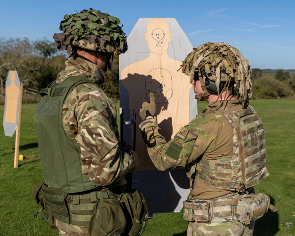 Ukrainian soldiers conducting live fire training in the South West of England (Picture: MOD).