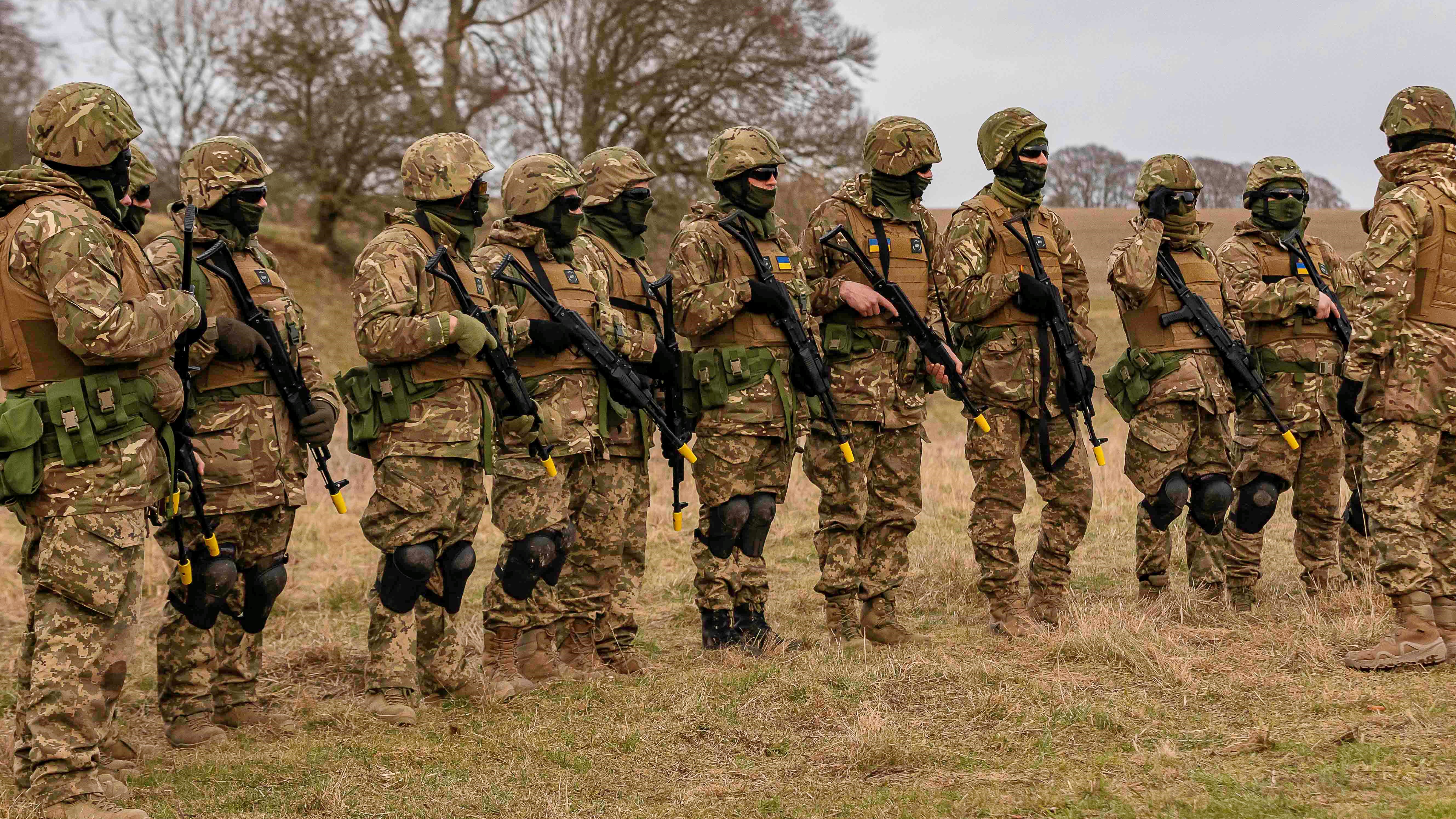 Ukrainian soldiers receiving training on Salisbury Plain (Picture: MOD).