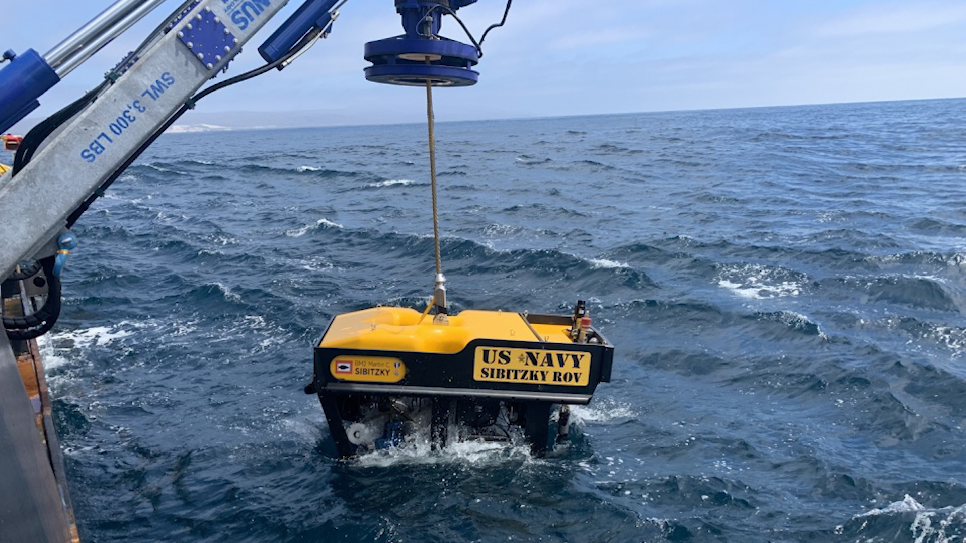 Undersea Rescue Command deploys US Navy Sibitzky Remotely Operated Vehicle (ROV) during search for missing personnel