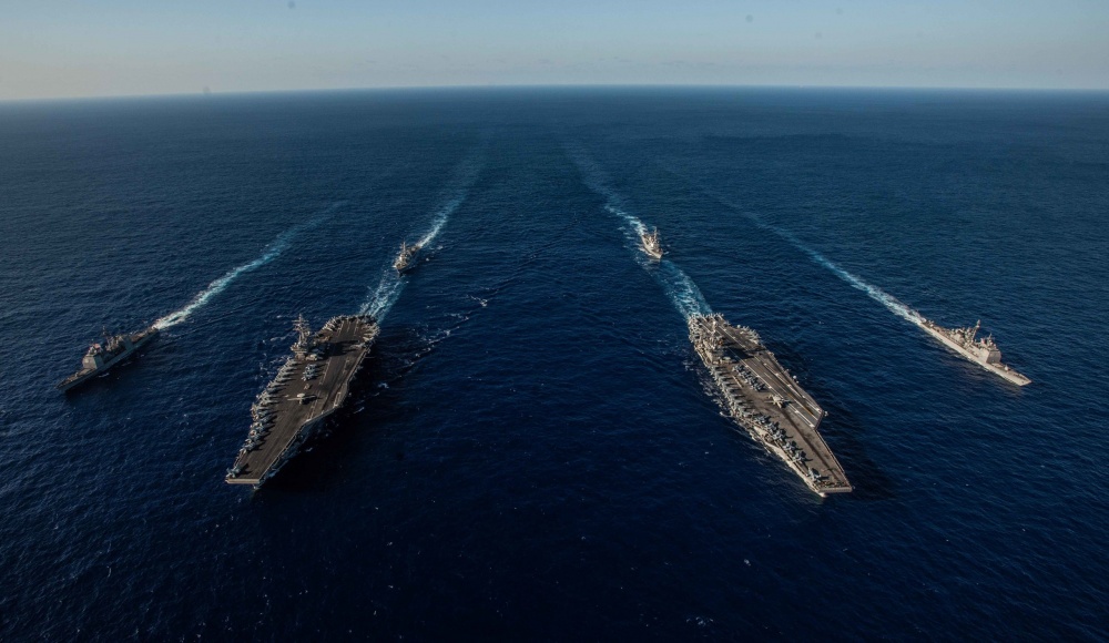 United States Ronald Reagan Carrier Strike Group and John C Stennis Carrier Strike Group in the Philippine Sea