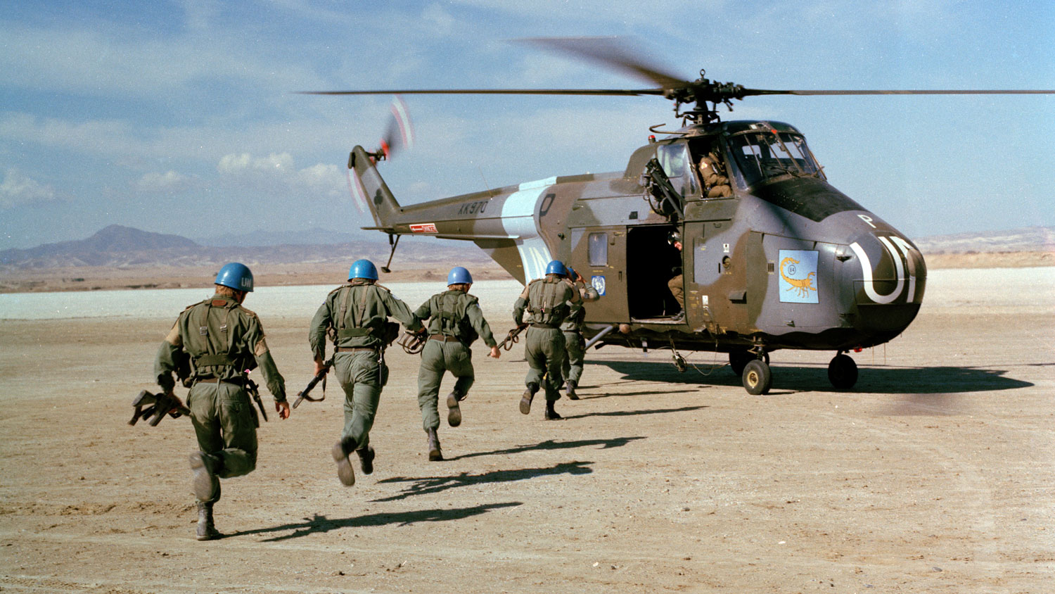 United Nations UN Troops Whirlwind HAR.10 Helicopter Akrotiri Cyprus 27 October 1977 Blue Defence Imagery ID 45163612