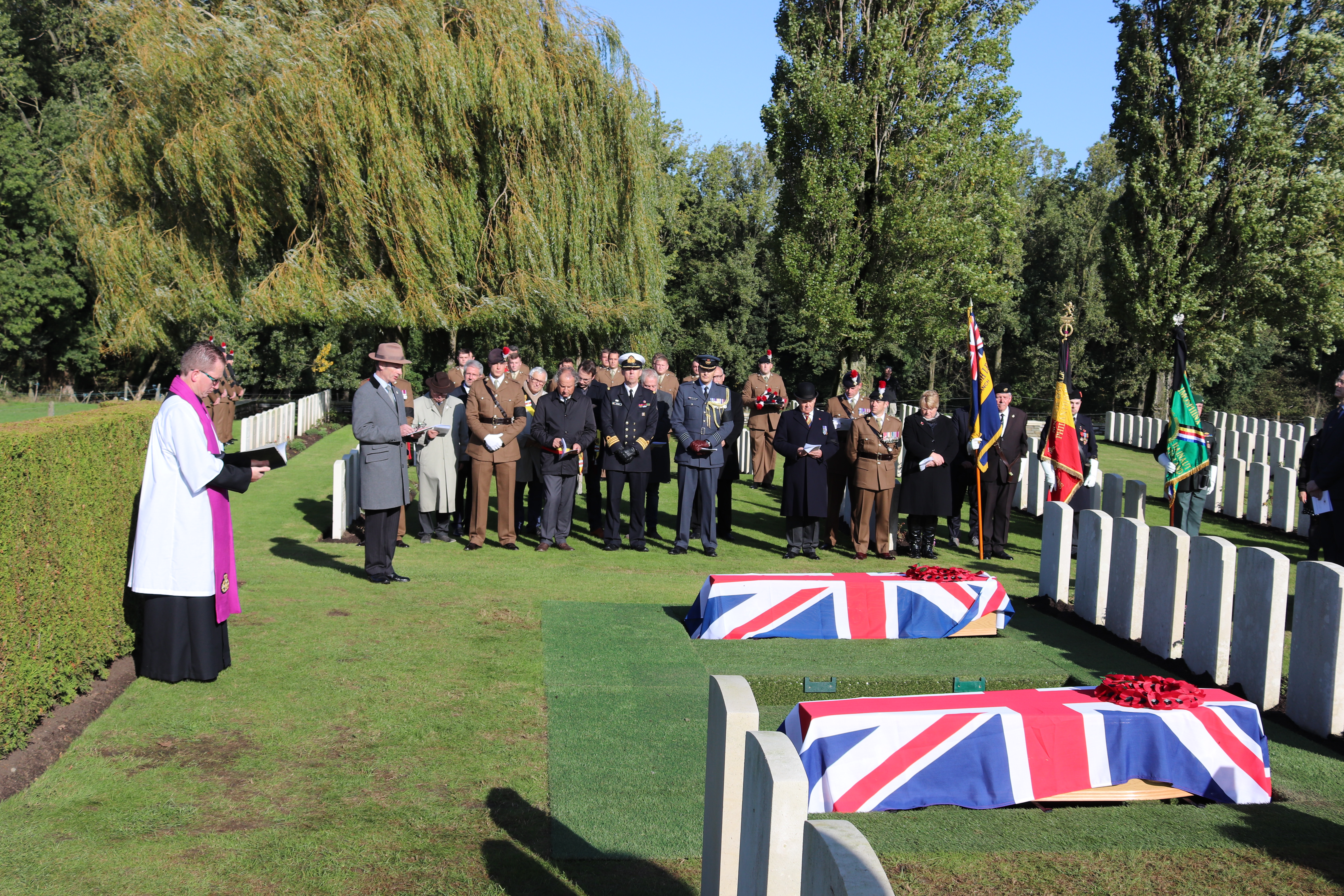 The ceremony was held at Wytschaete Military Cemetery, near Ypres (Picture: Crown Copyright).