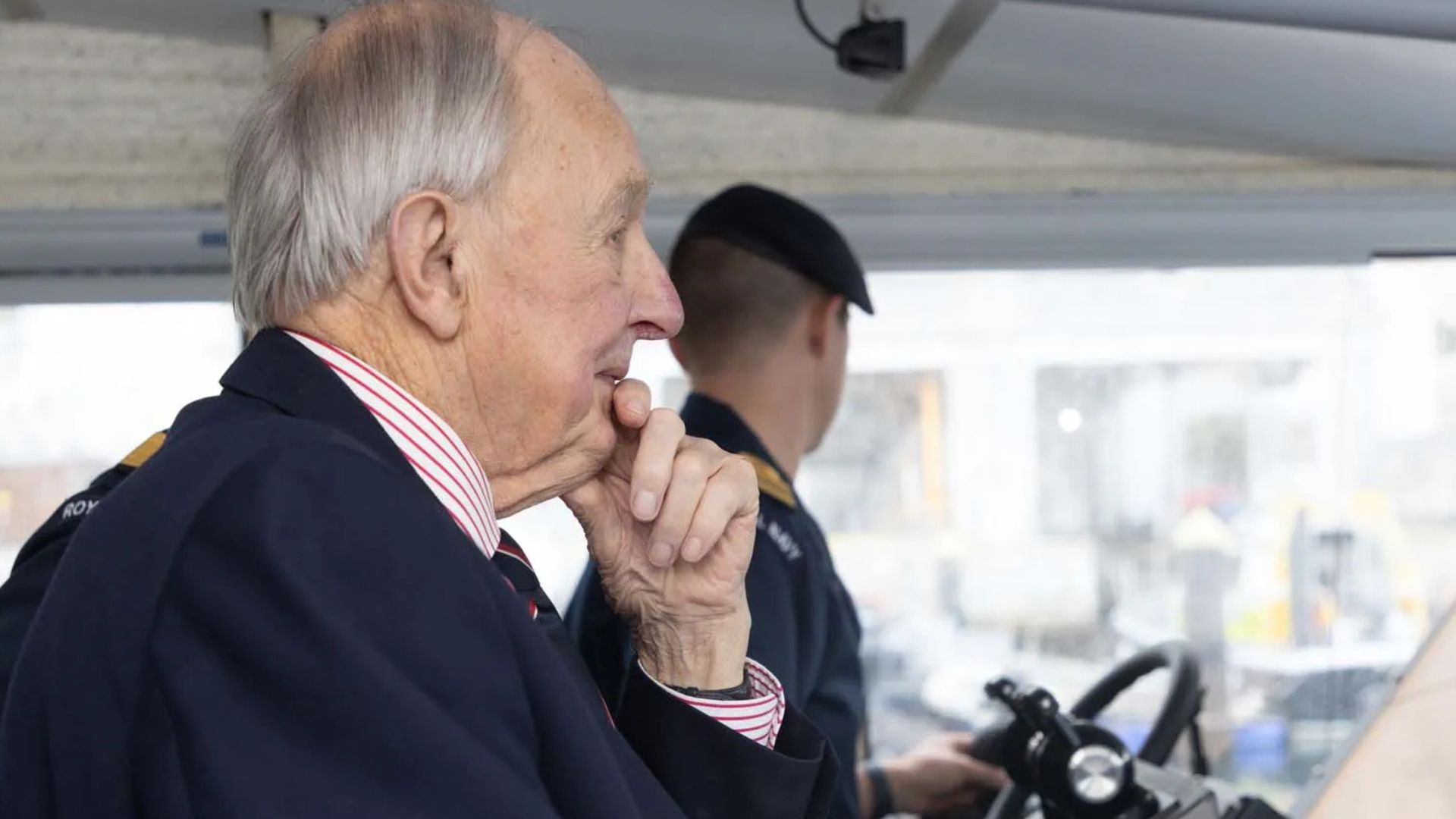 Admiral of the Fleet Sir Benjamin Bathurst pictured on HMS Dagger during a visit to the Gibraltar Squadron in October 2024