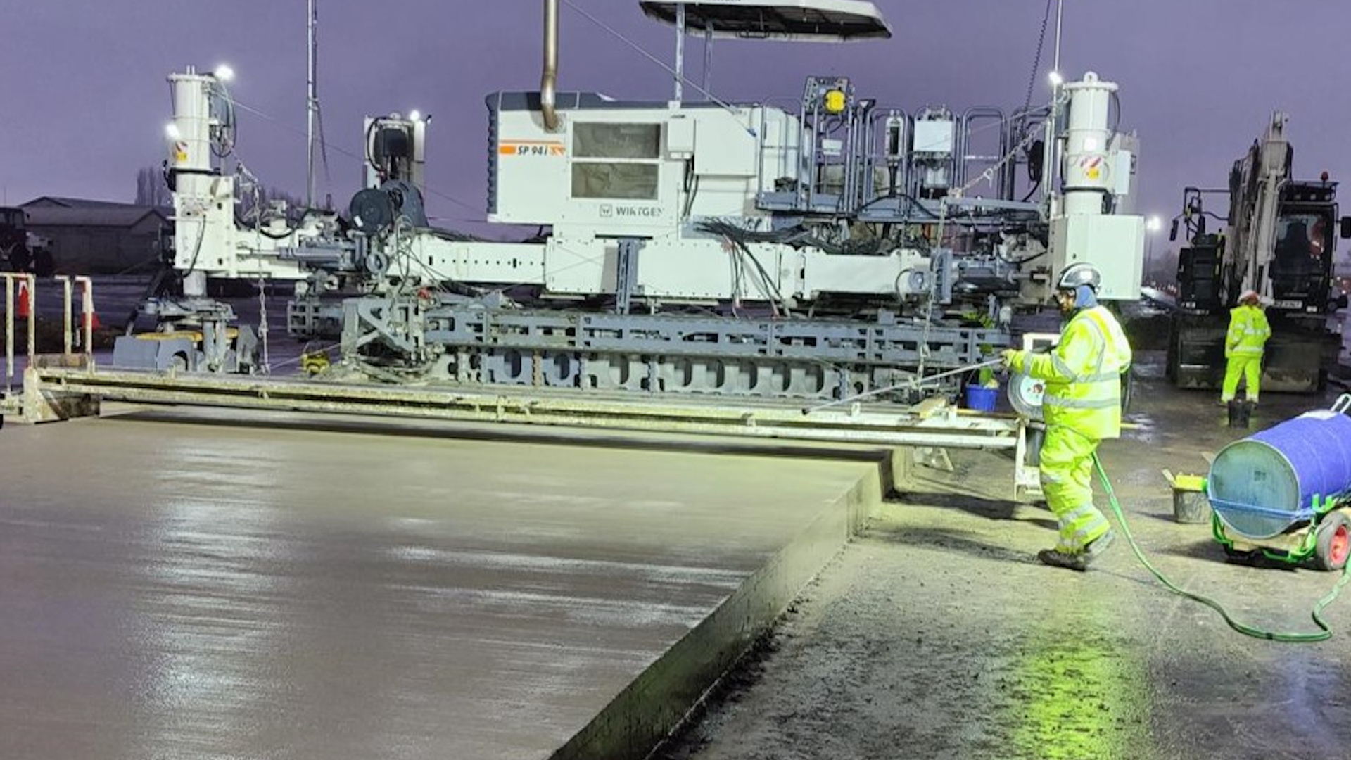 The upper of surfaces of the taxiway being relayed
