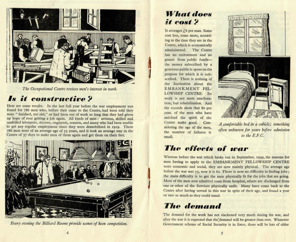 Embankment Fellowship Centre 1930s brochure Veterans Aid archive photo (Picture: Veterans Aid).