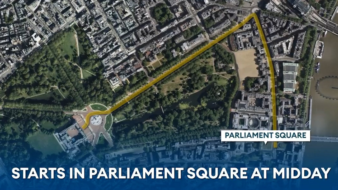 The event will begin in Parliament Square as Big Ben strikes midday