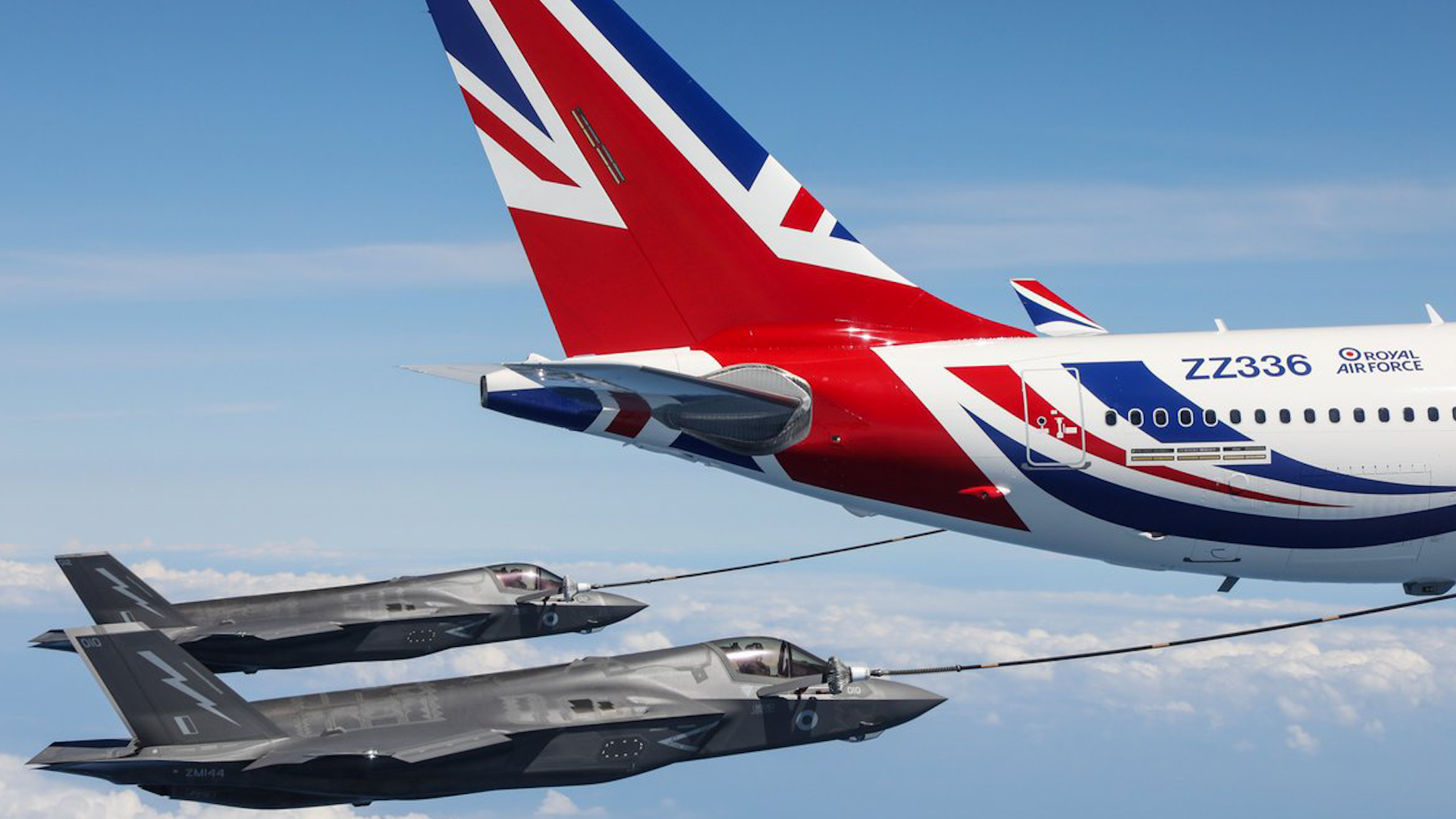 VIP RAF Voyager seen refuelling two F-35 aircraft