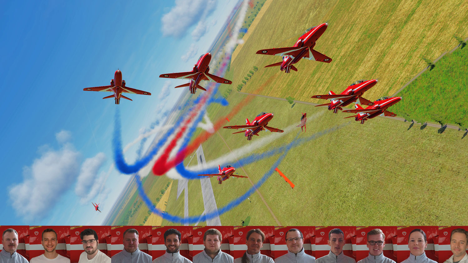 Virtual Red Arrows Entire Team Credit Virtual Red Arrows