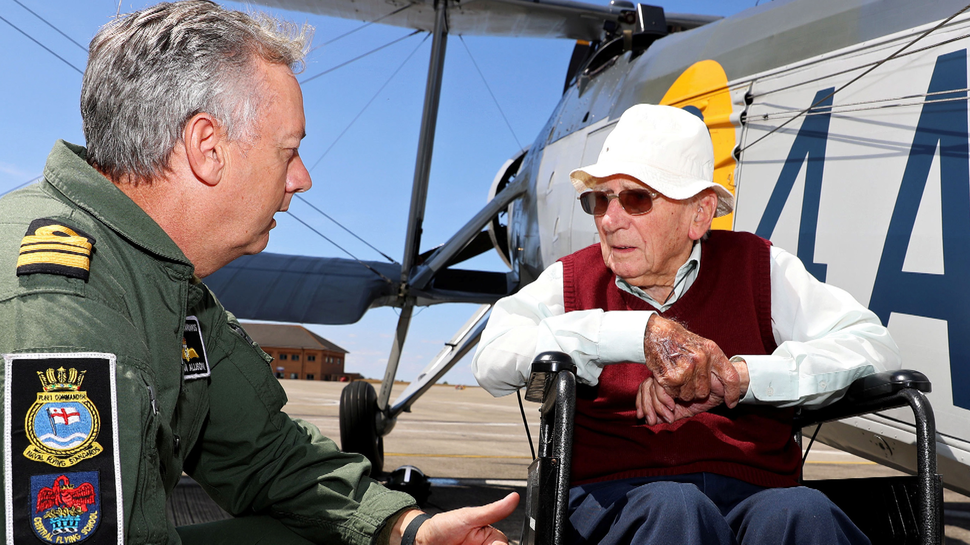 Veteran Ian Templer meets Fairey Swordfish CREDIT SWNS