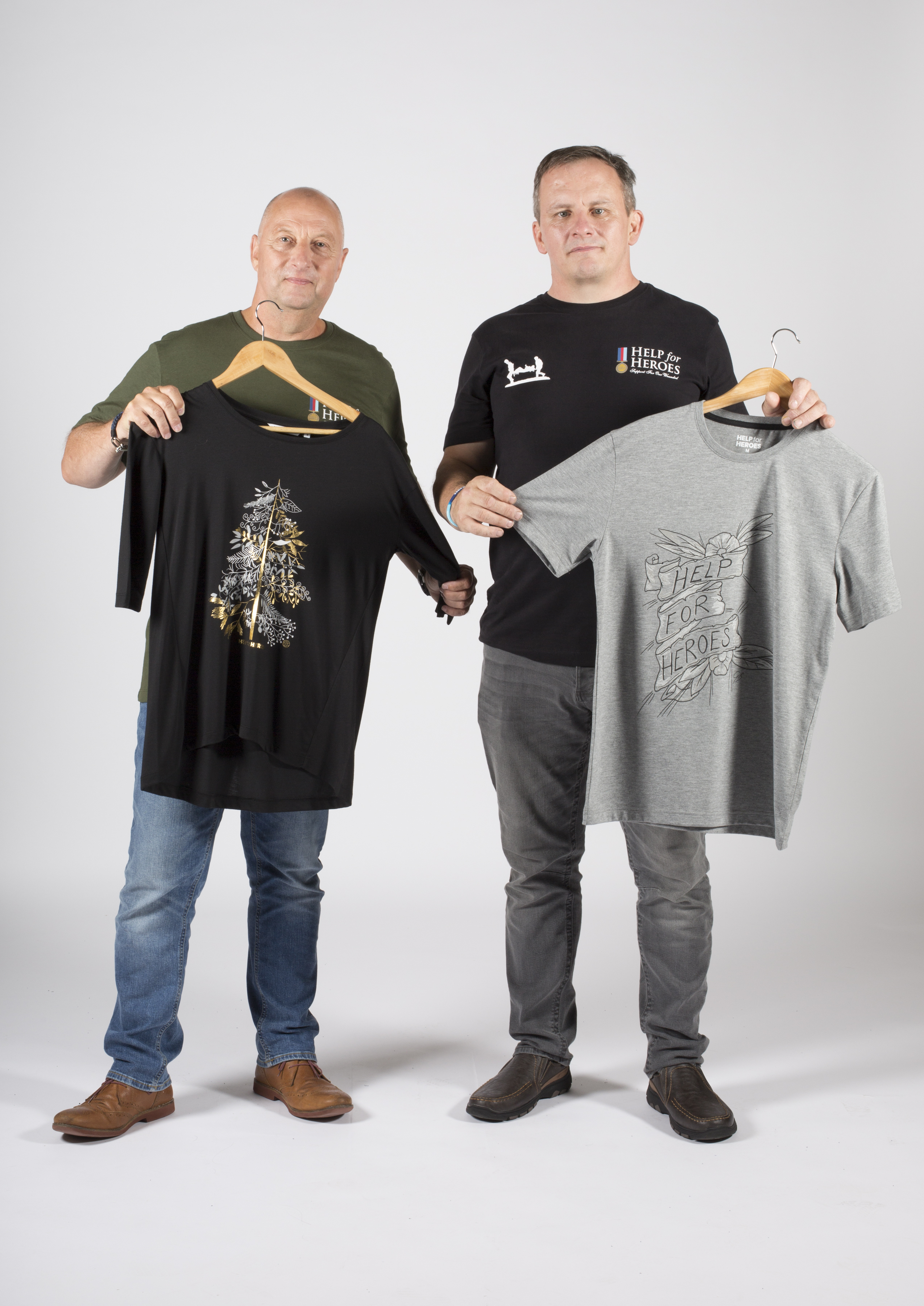 Veterans Nick Martin and Angus Mclean with their Creative Force tshirts CREDITO Royal British Legion