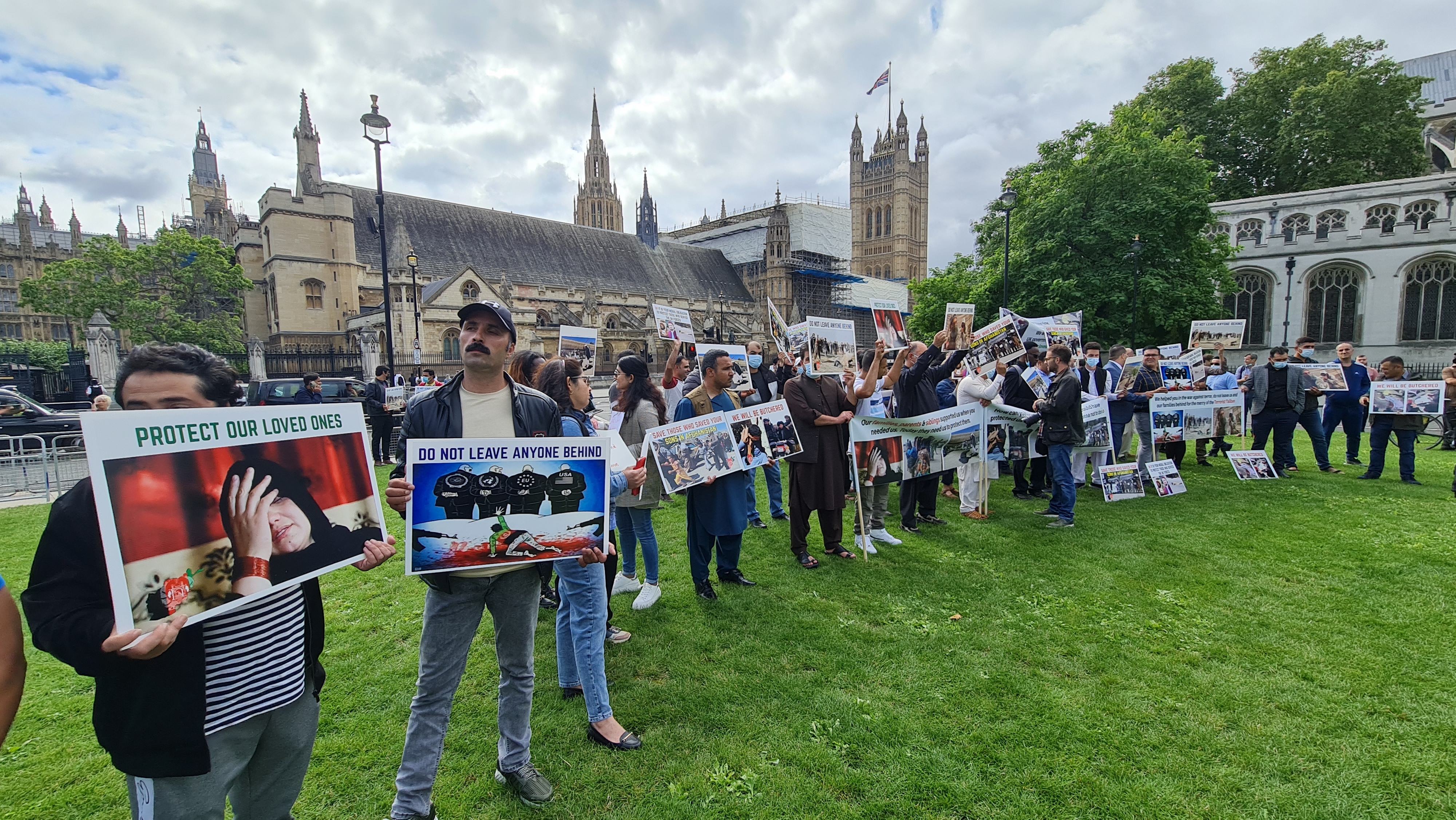 About 100 people attended the demonstration