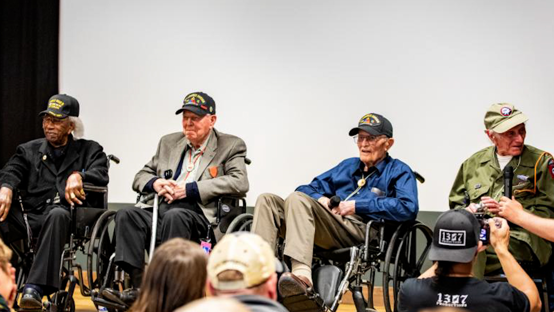 Veterans of World War II speak on their experiences in Normandy during June of 1944 at the Normandy Victory Museum, France 030622 CREDIT US Army