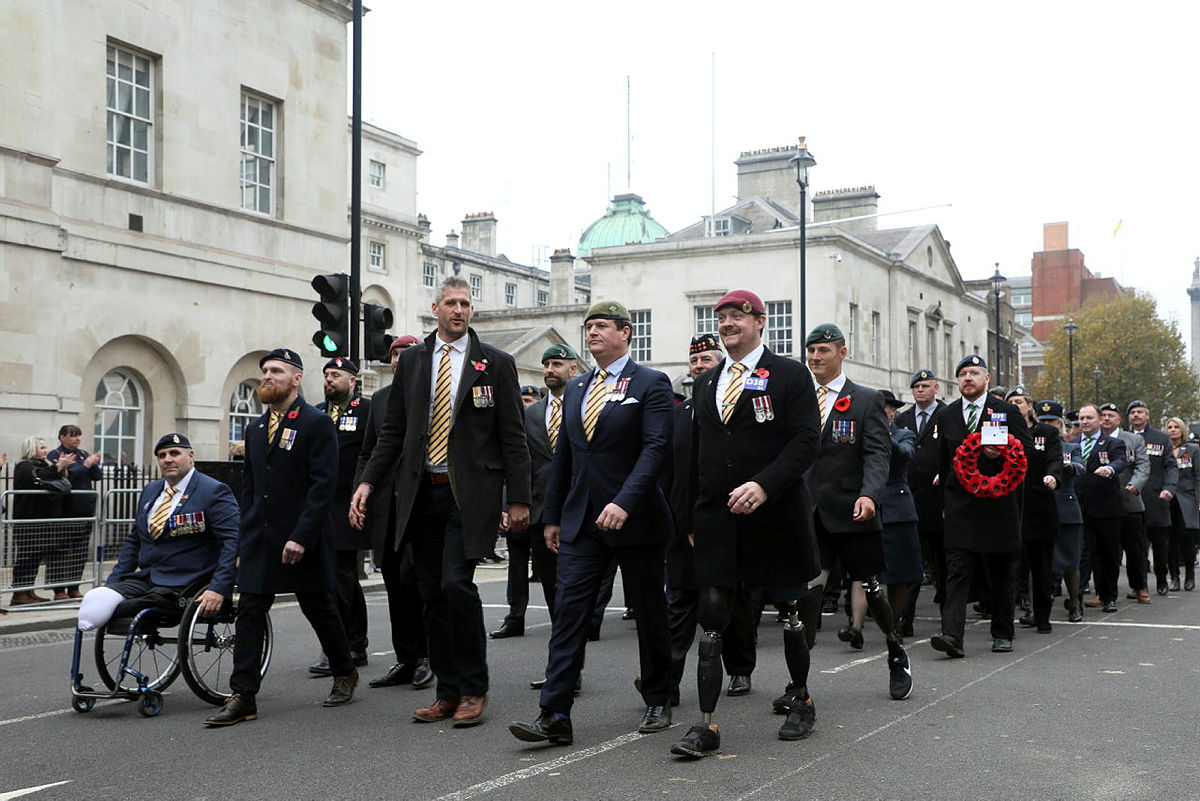 Veterans parade at the Cenotaph on Remembrance Sunday (Picture: MOD Crown Copyright).
