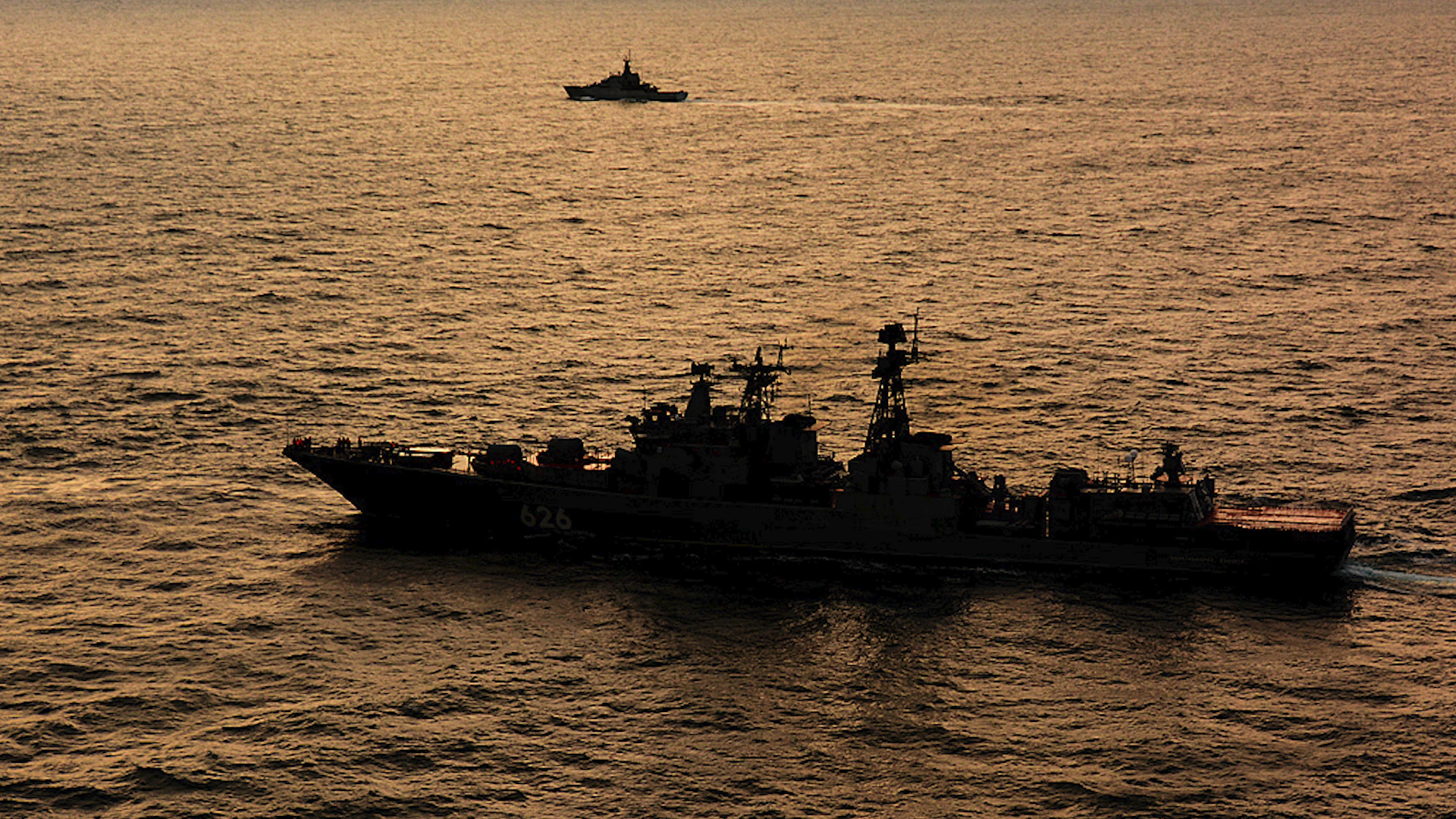Cover image: Russian ship Vice-Admiral Kulakov with the Royal Navy's HMS Tyne in the background (Picture: Royal Navy).
