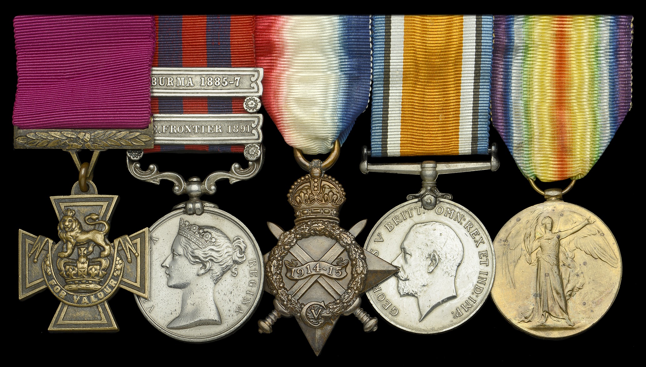 Victoria Cross group of five medals awarded to Scotsman Lieutenant, later Colonel, C. J. W Grant