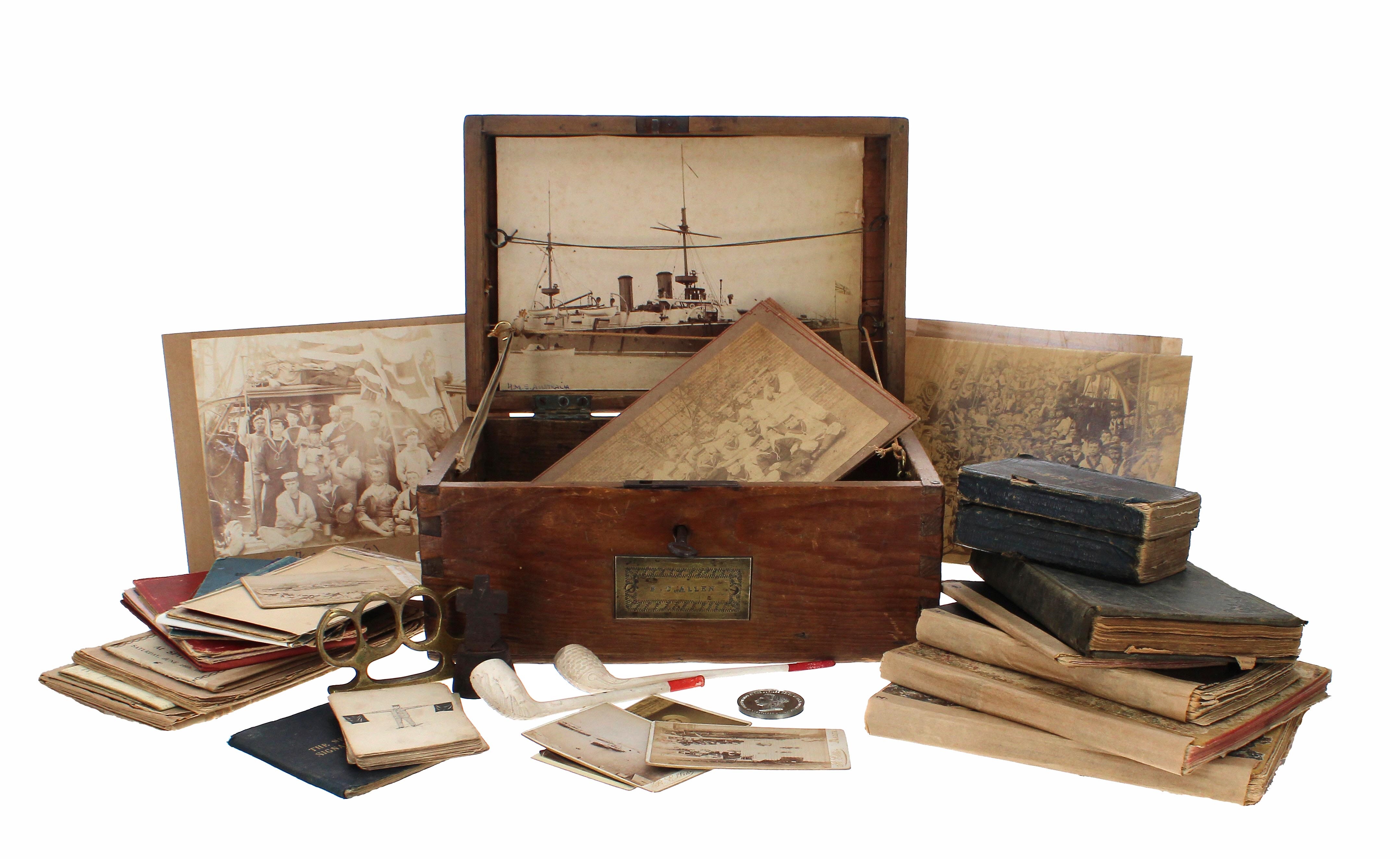 Royal Navy Seaman Frederick Allen's 'ditty box'. 