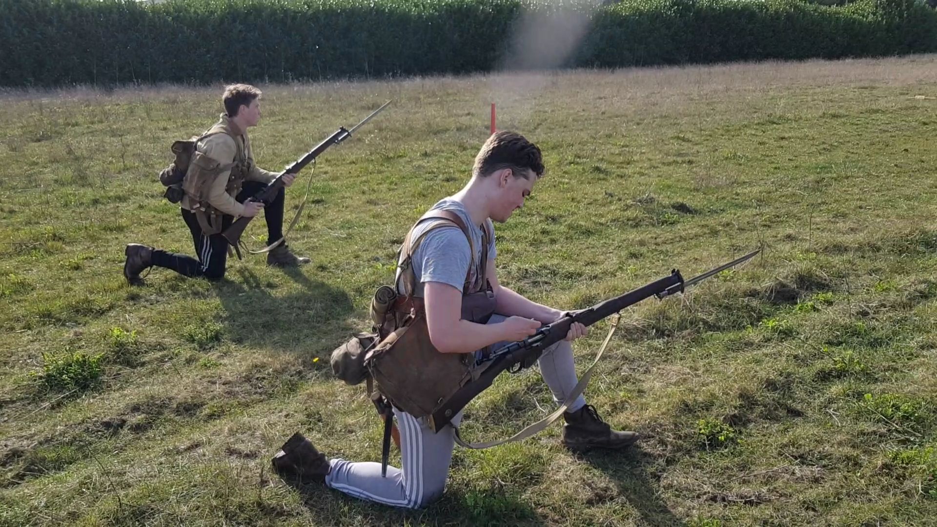 Cast of 1917 went through intense weapons handling training on set. Credit: Paul Biddiss