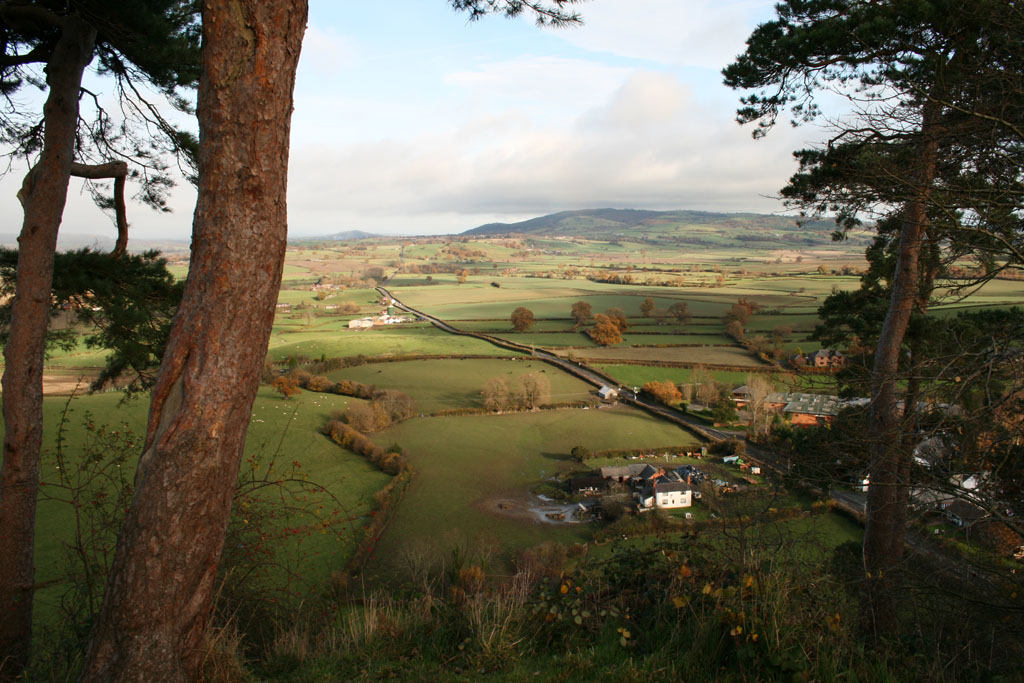 View from Montgomery castle over battlefield from Gwyn Norrell gallery